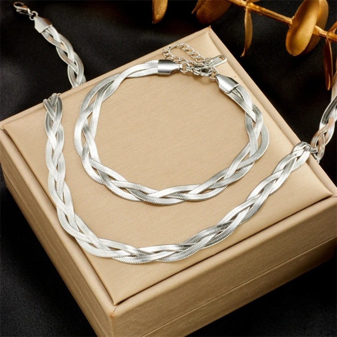 Set Orologio e Bracciali Donna Geneva Bling in Acciaio, Elegante e Luminoso - ARGENTO - acciaio bling BRACELETS donna geneva geneva bling jewelry - Concept Palermo