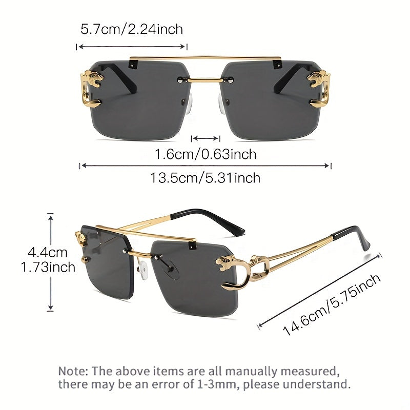 Occhiali da Sole Uomo Quadrati Oro Senza Montatura, Eleganti e alla Moda - - alla Fashion Sunglasses moda montatura occhiali paio paio occhiali quadrati sole Sunglasses - Concept Palermo