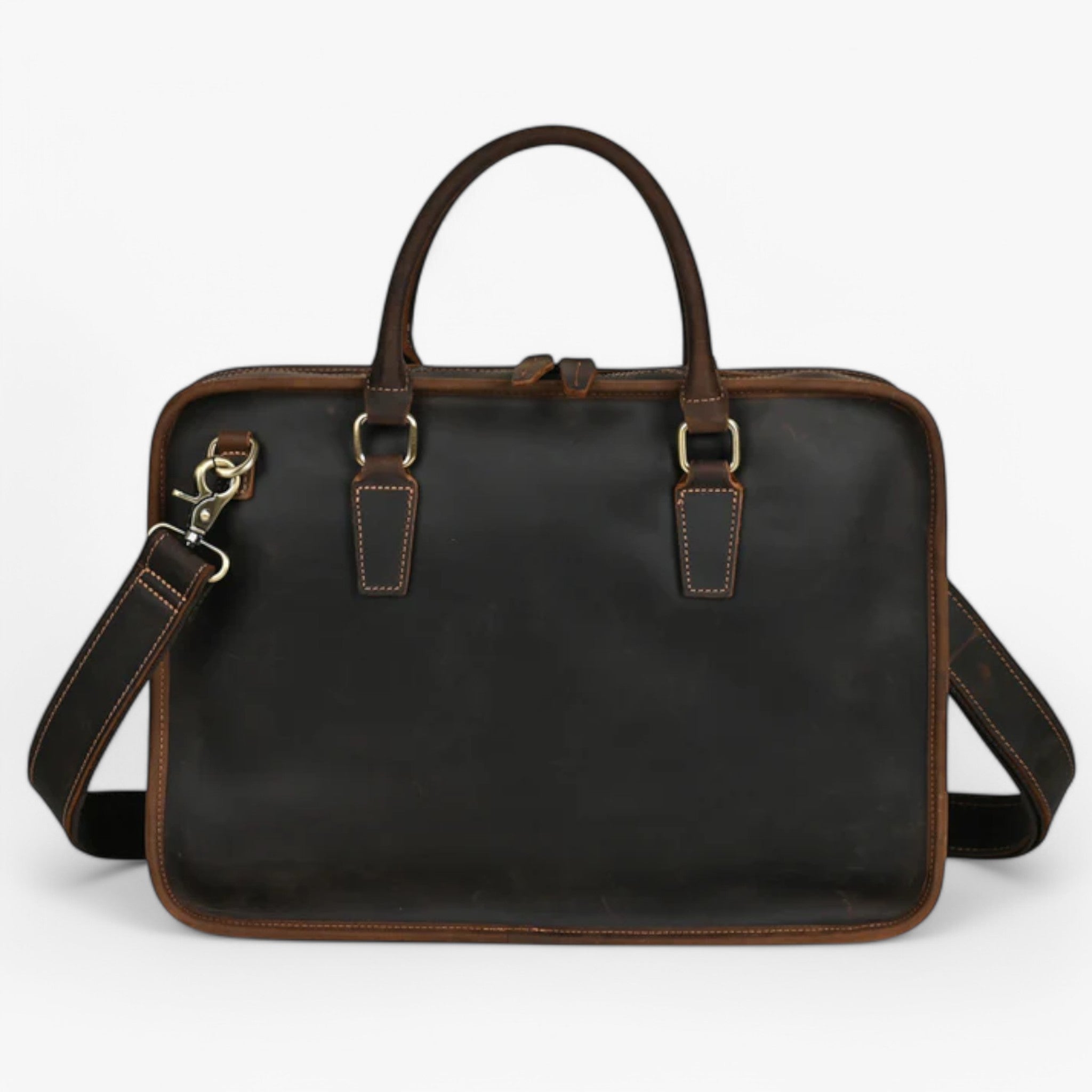 Borsa porta computer in pelle con tracolla Donna - Marrone scuro - accessoires bags borsa borsa porta computer donna pelle porta tassen tracolla - Concept Palermo