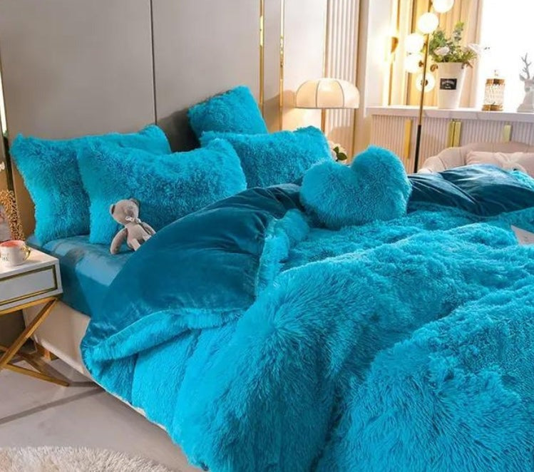 Set (5 pezzi) Coperta in microfibra morbida e spessa per l'inverno - Blu Chiaro - Blankets coperta Fleece home & garden inverno microfibra morbida pezzi pezzi coperta spessa - Concept Palermo