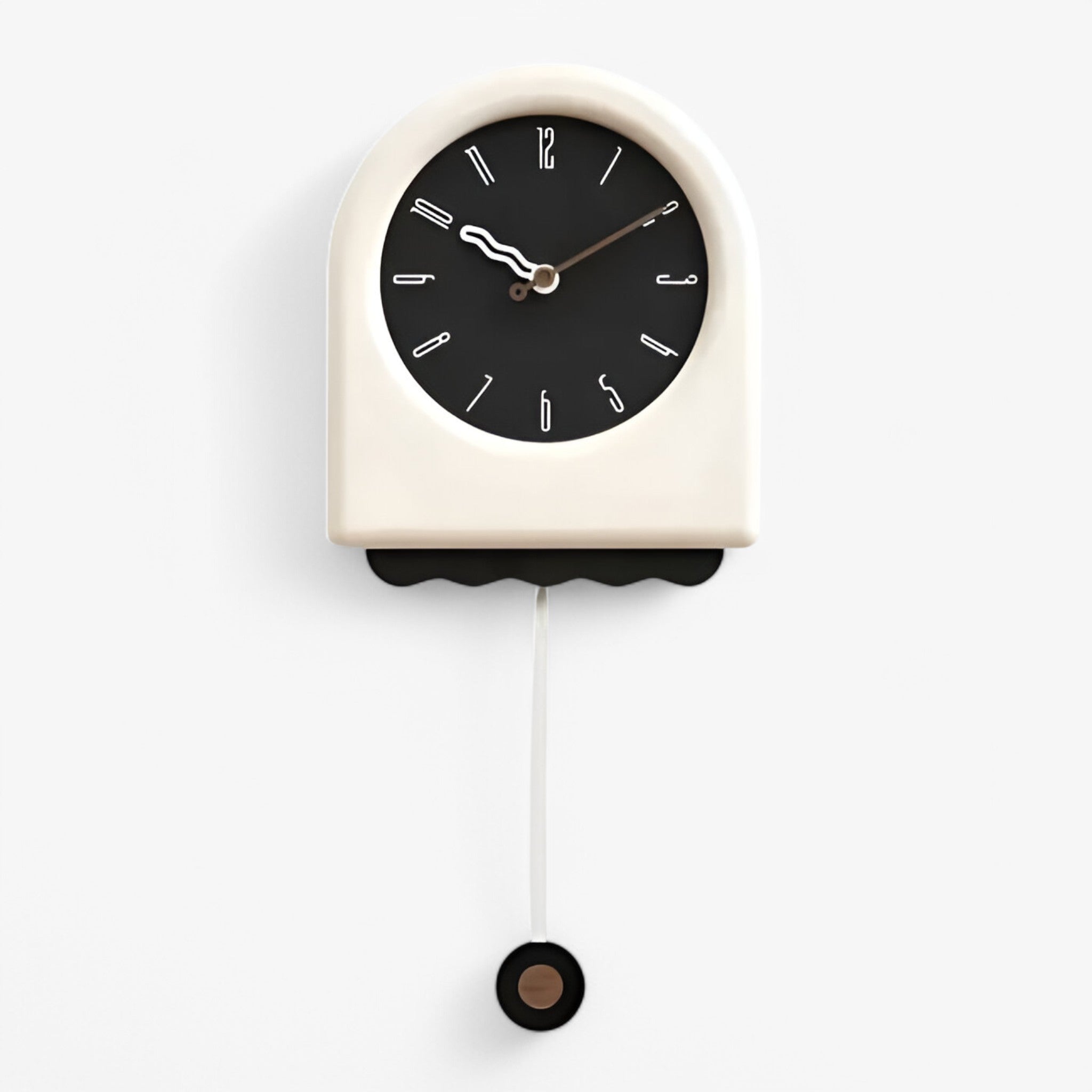 Orologio da parete moderno con pendolo dal design essenziale Uomo - Beige con nero - design essenziale orologio orologio parete P238 parete pendolo uomo wall clock wall clocks - Concept Palermo