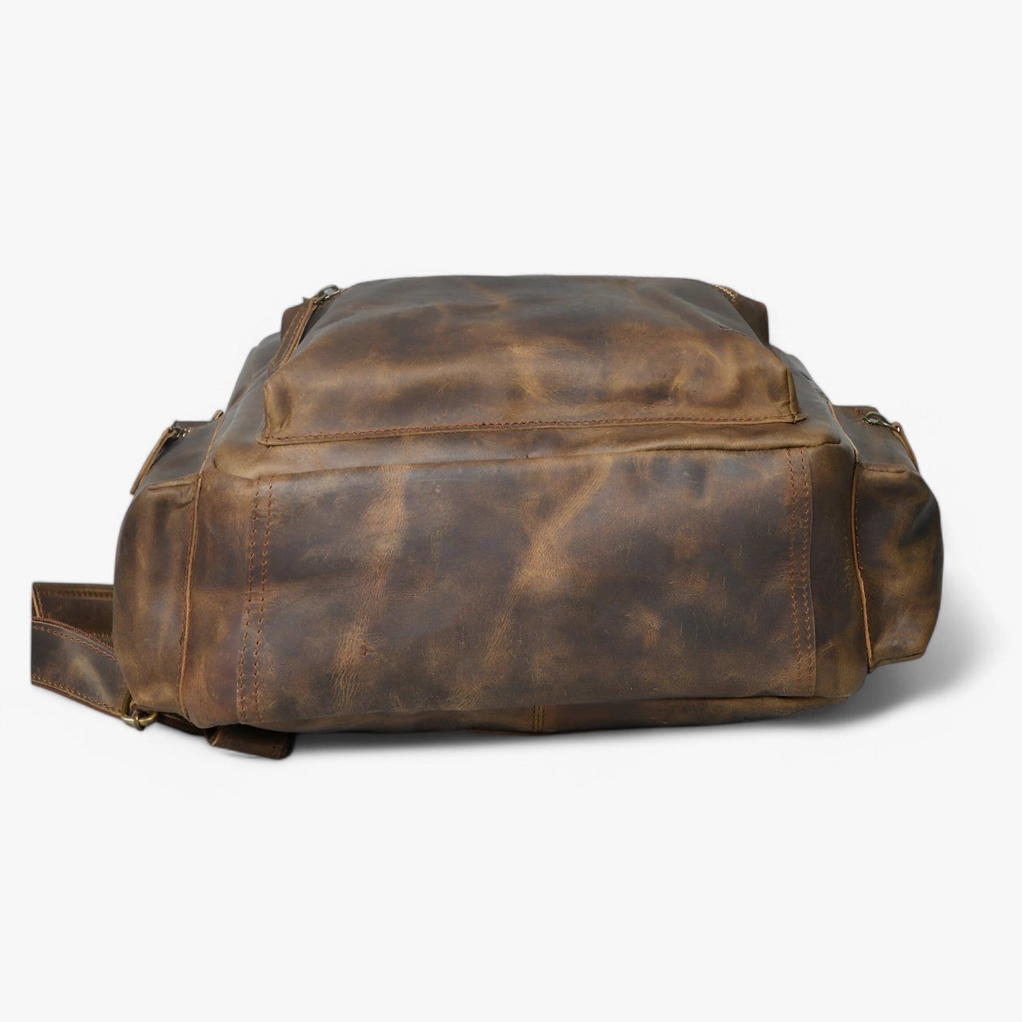 Zaino Uomo/Donna in Vera Pelle di Bufalo Marrone Vintage Grande per Viaggio e Lavoro - - bags bufalo pelle resistente spo-default spo-disabled spo-notify-me-disabled viaggio zaino zaino pelle - Concept Palermo