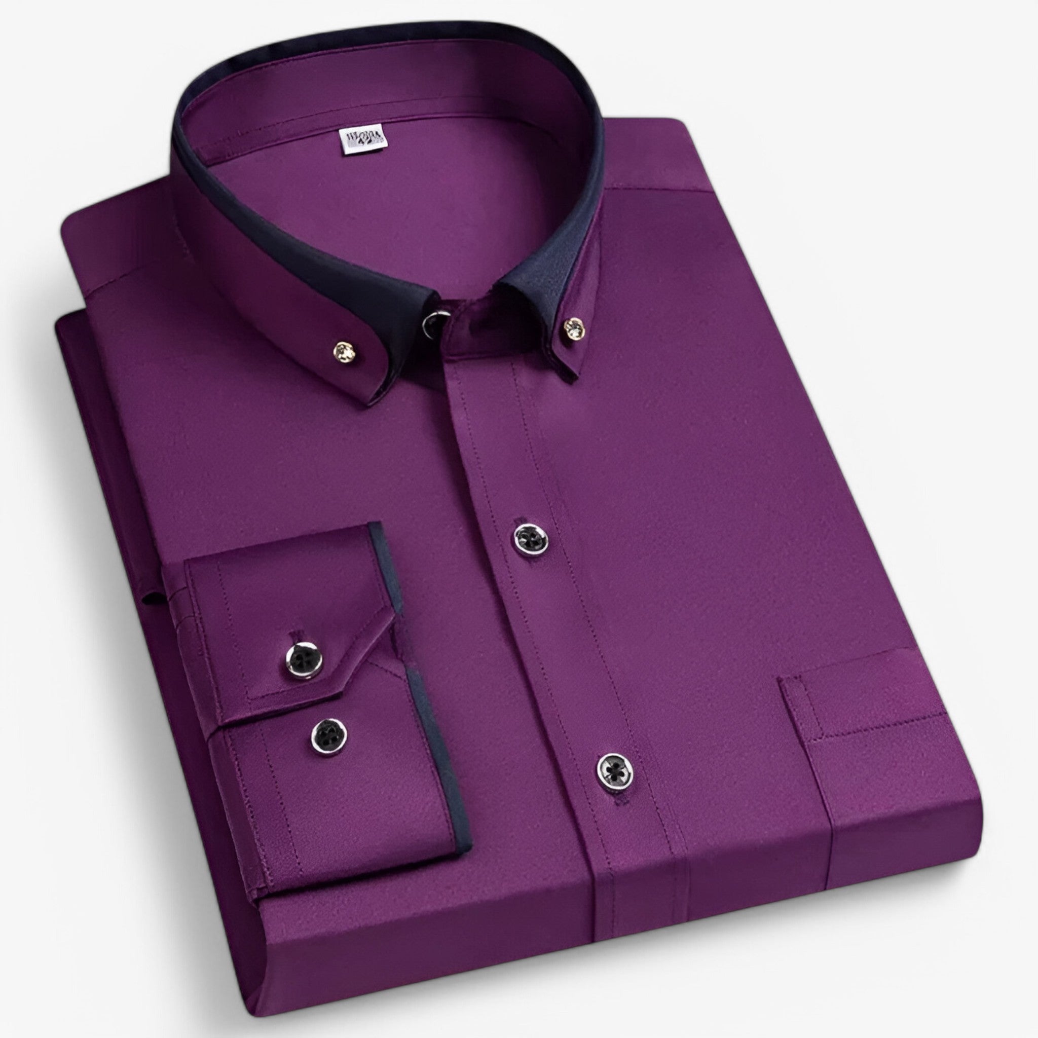 Camicia Uomo Elegante Comfort Fit in Cotone Traspirante per Lavoro e Cerimonie - Viola - camicia camicia formale confortevole formale men's top clothes Ny Nye Ankomster Udsalg uomo - Concept Palermo
