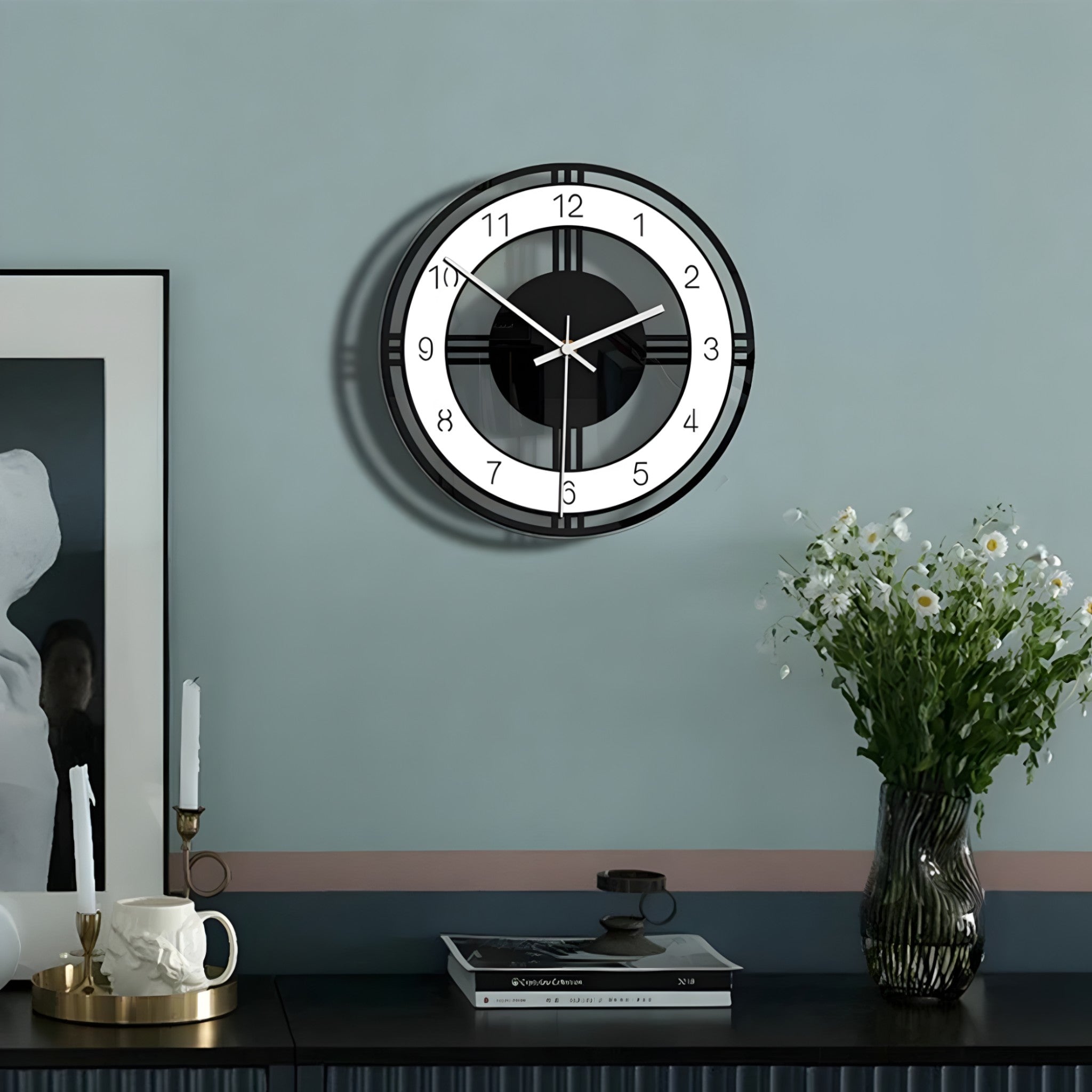 Orologio da Parete Grande Oro Silenzioso 60cm, Moderno di Lusso per Soggiorno, Ufficio, Cucina - - orologio orologio parete P212 parete uomo wall clocks - Concept Palermo