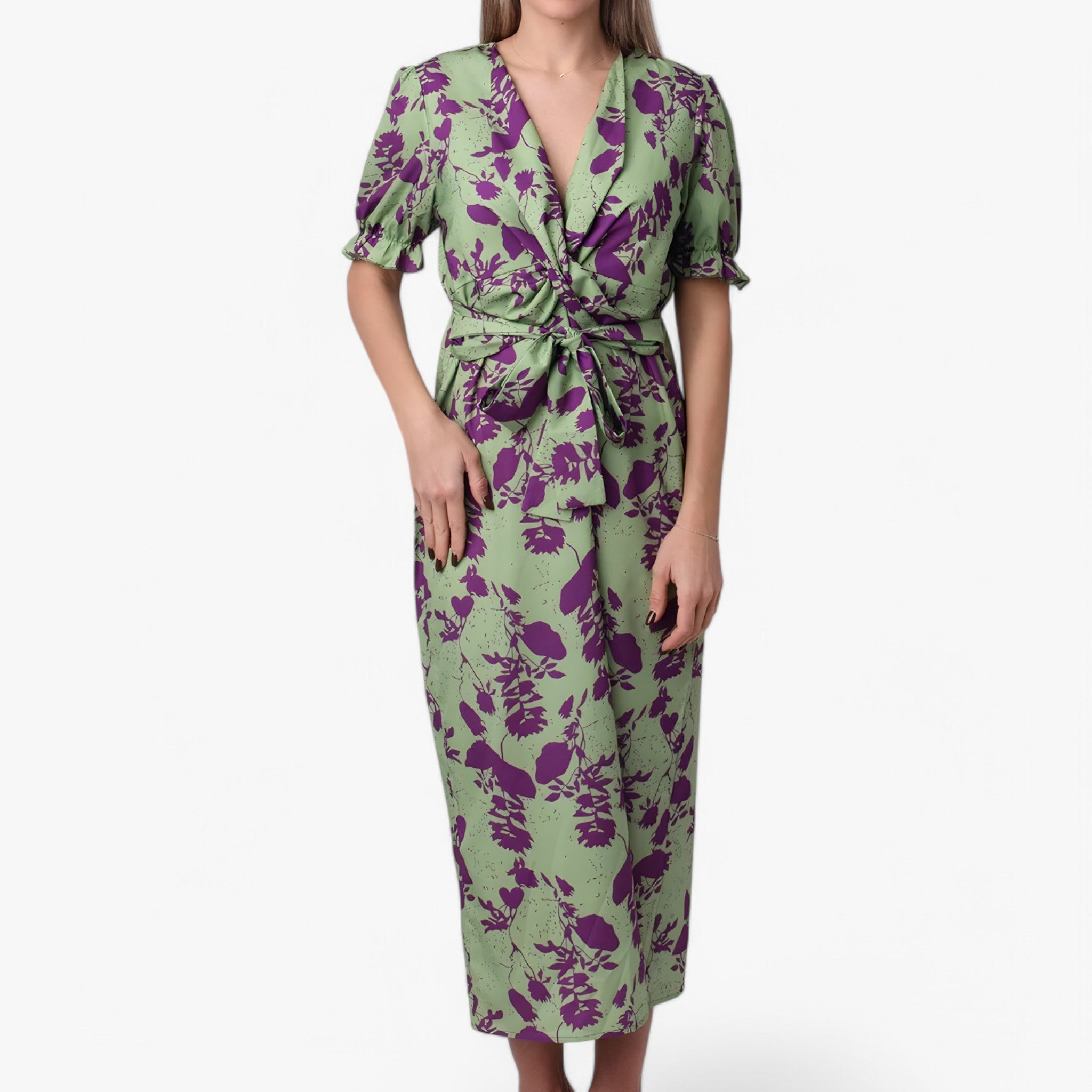 Vestito Floreale Donna Elegante in Chiffon con Scollo a V - Abito Estivo da Sera - - 7824.2 Dresses femminile floreale gmc checked vestito vestito floreale Women - Concept Palermo