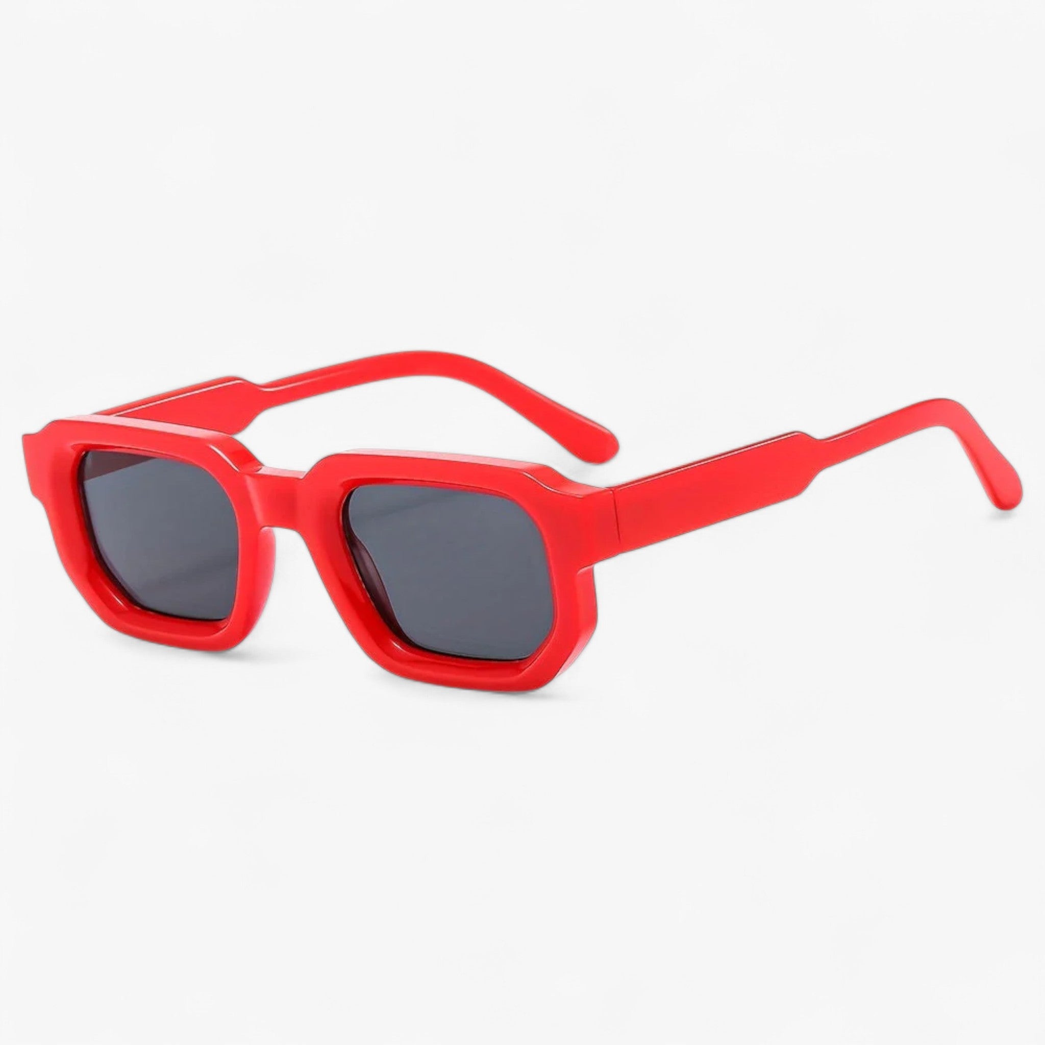 Occhiali da sole retro nuovi con montatura quadrata per uomini Uomo - Montatura grigia con grande montatura rossa - Fashion Sunglasses montatura nuovi occhiali occhiali sole quadrata retro sole sunglasses - Concept Palermo