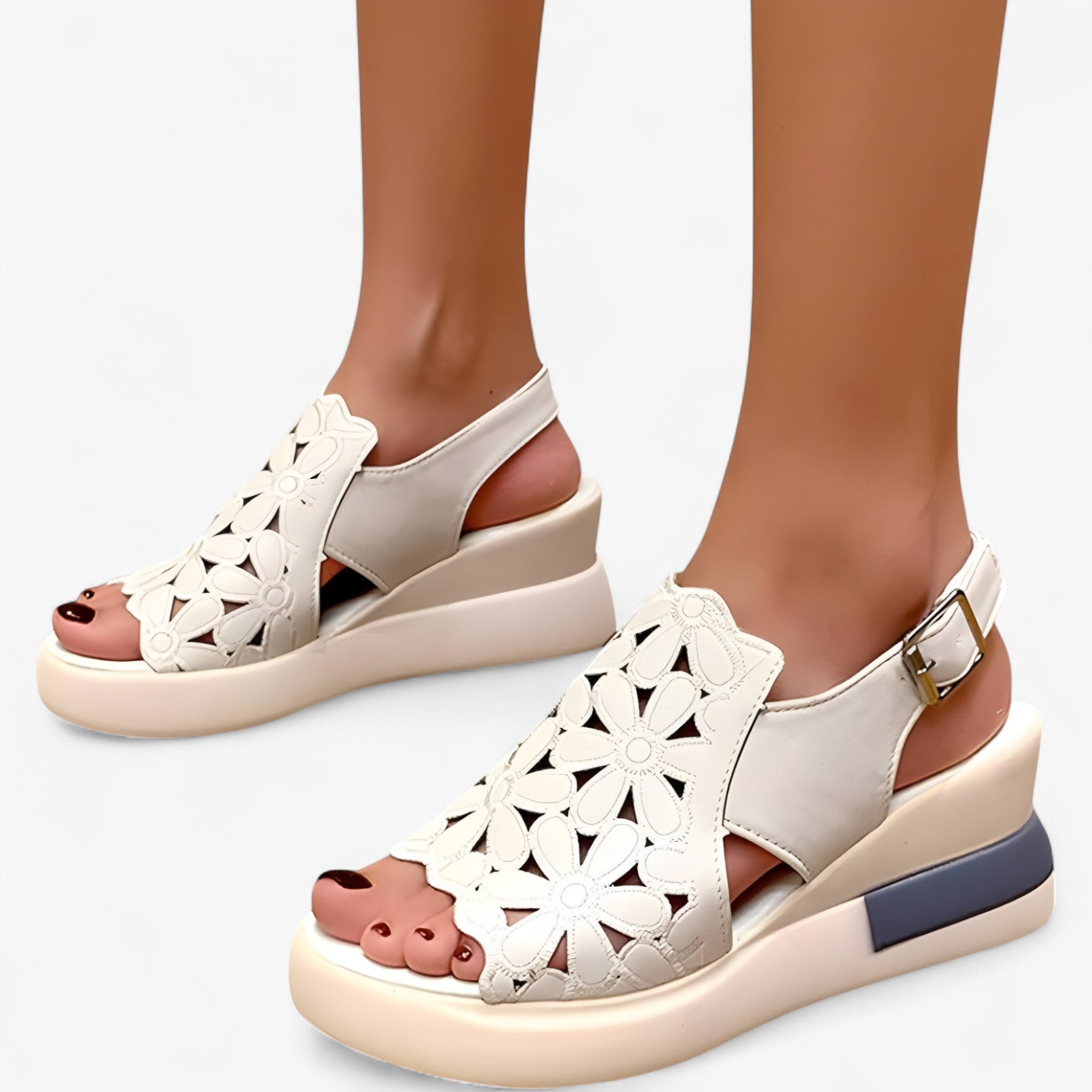 Sandalias cómodas para mujer en piel auténtica - Varios colores y tallas disponibles