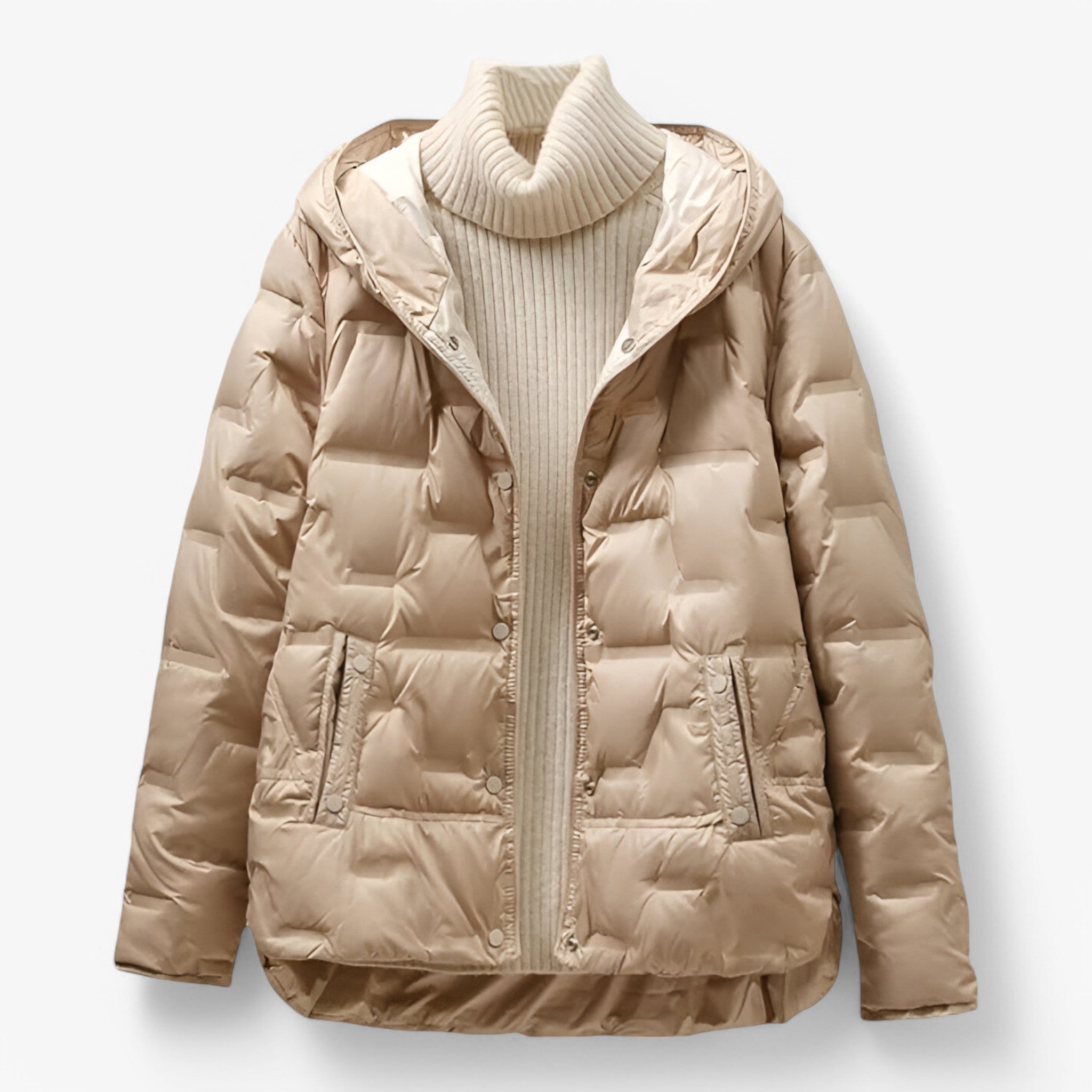 Giacca Donna con Cappuccio Morbida e Isolante – Perfetta per l'Inverno - Beige - cappuccio donna giacca giacca cappuccio isolata morbida women's coats & jackets - Concept Palermo