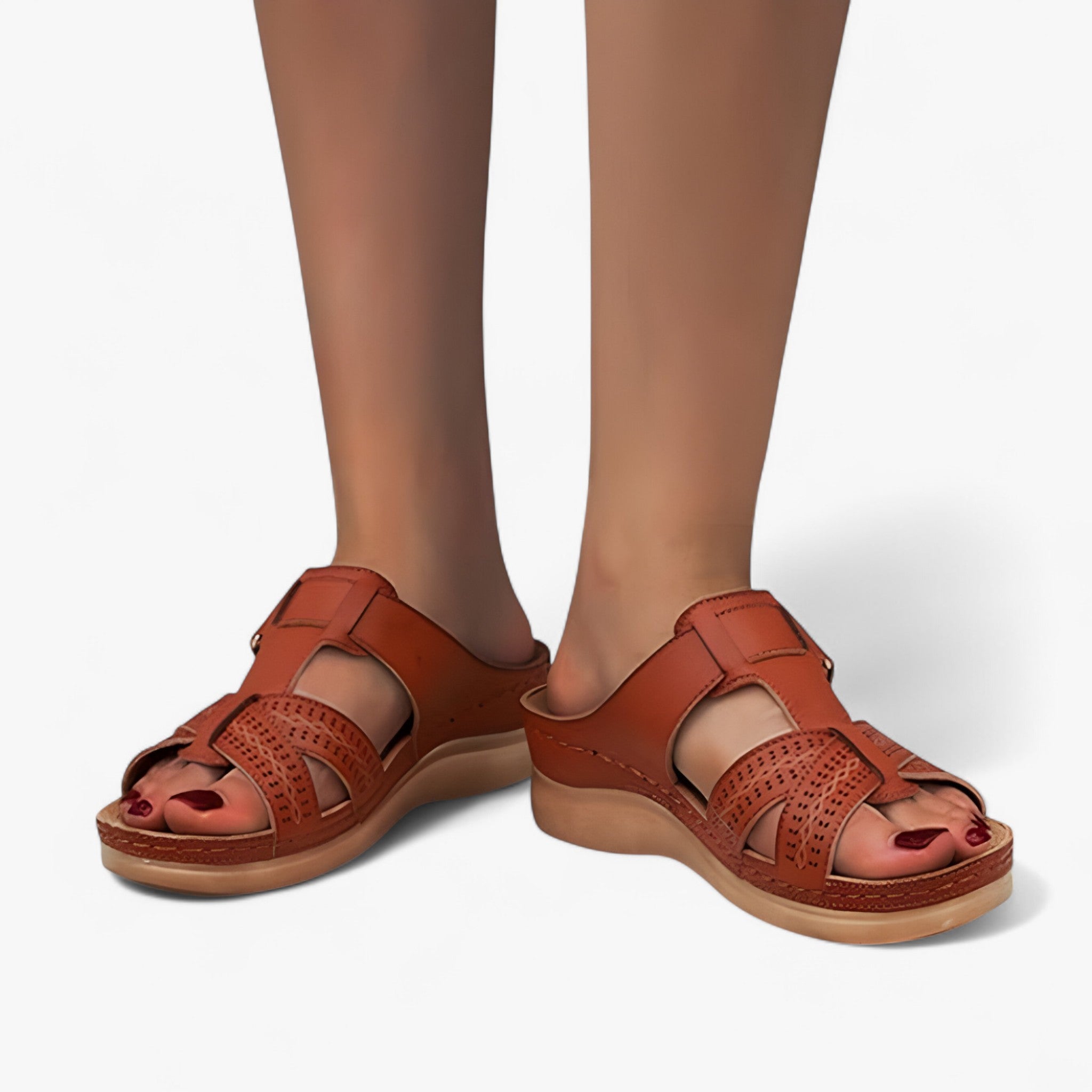 Sandalias de verano para mujer, ligeras y cómodas en piel sintética negra - varios colores disponibles