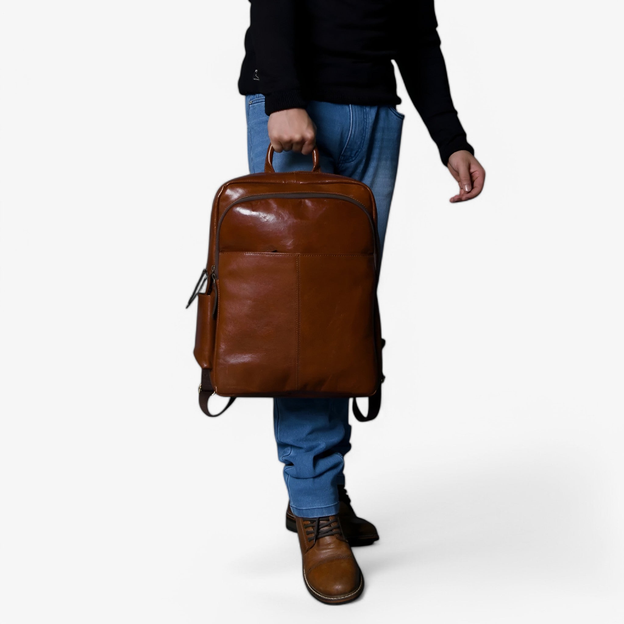 Valentino Zaino di lusso in pelle italiana - Marrone Uomo - - accessoires bags italiana pelle tassen uomo valentino valentino zaino zaino - Concept Palermo