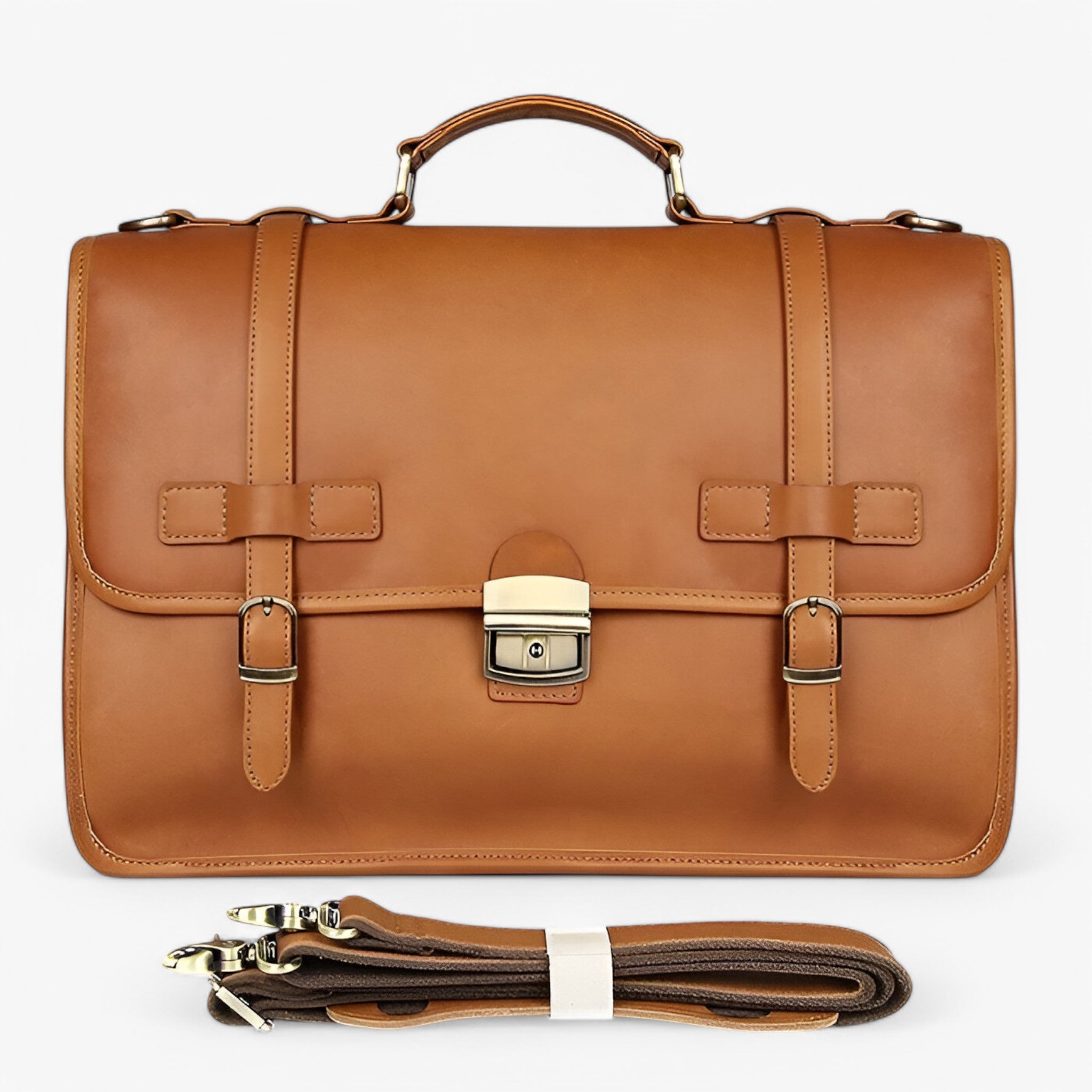 Valigetta Pelle Marrone Elegante - Giallo brunastro - accessoires bags pelle tassen valigetta valigetta pelle - Concept Palermo