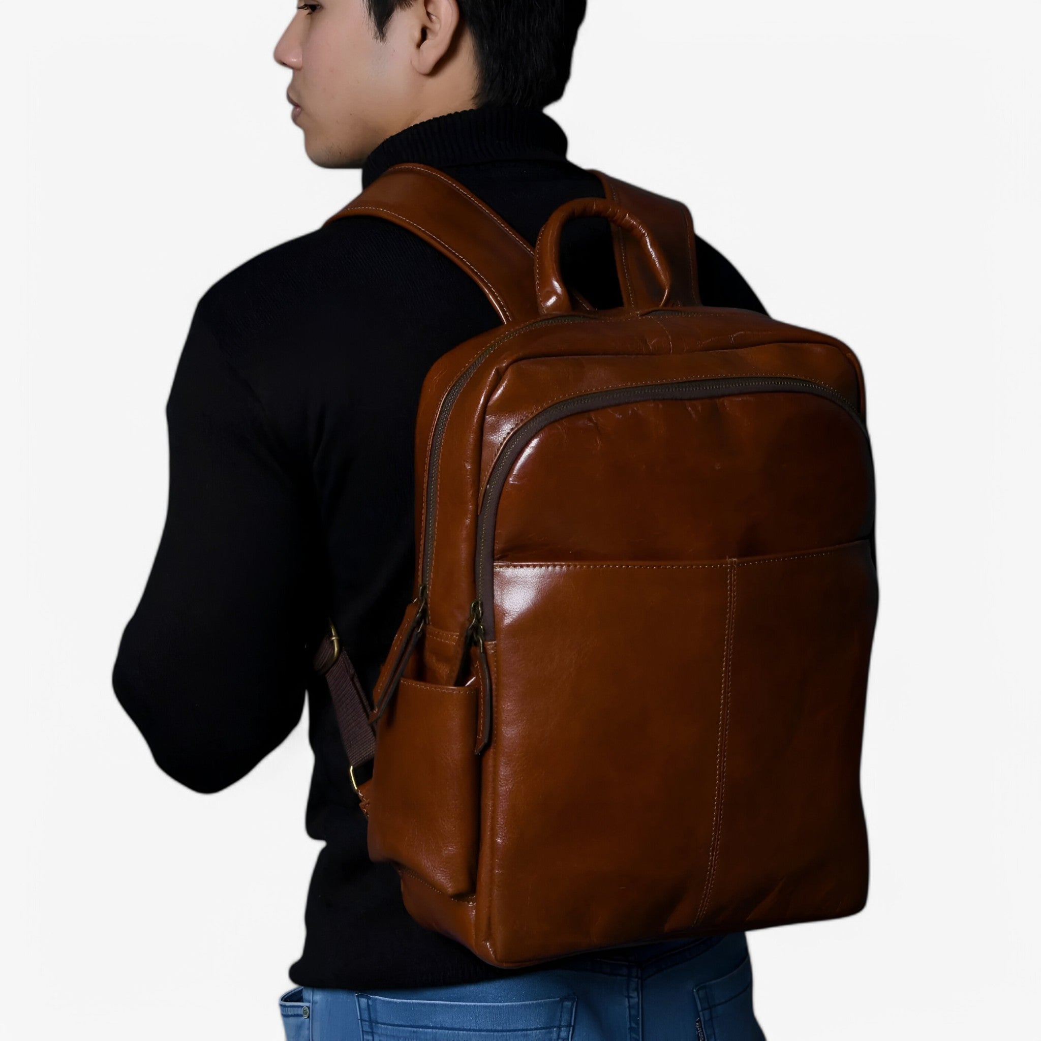 Valentino Zaino di lusso in pelle italiana - Marrone Uomo - - accessoires bags italiana pelle tassen uomo valentino valentino zaino zaino - Concept Palermo