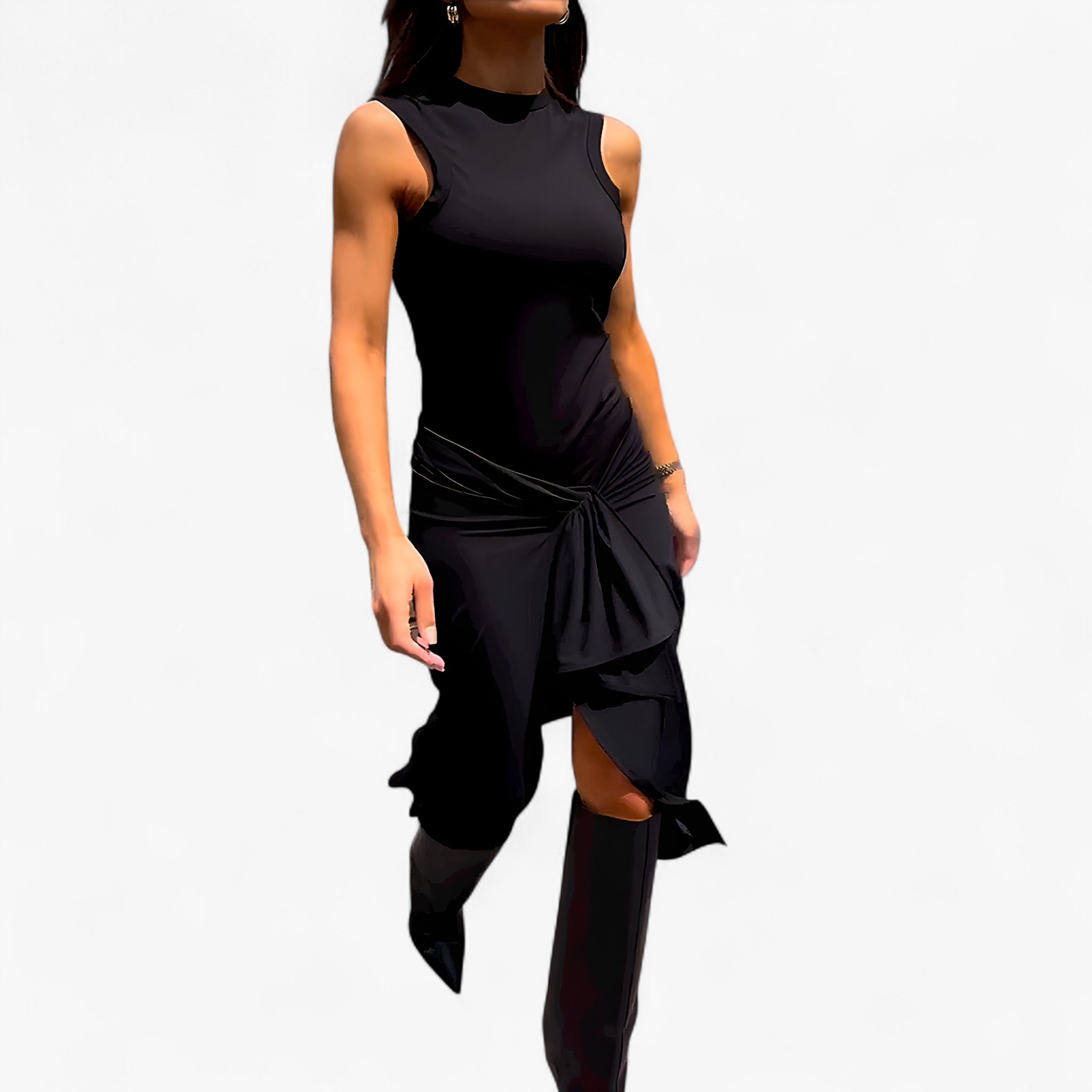 Abito lungo senza maniche Pelle Donna - - abito abito maniche donna dresses maniche pelle - Concept Palermo
