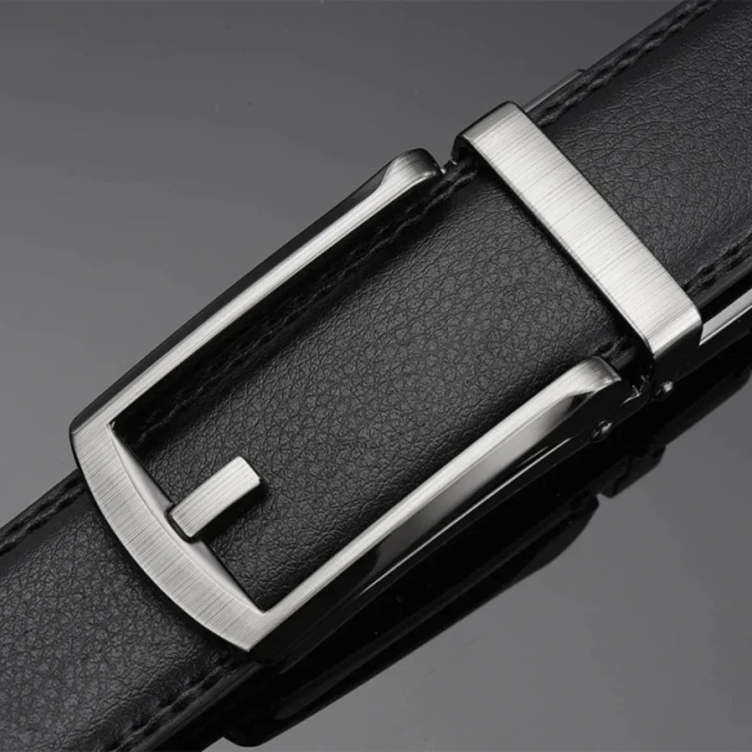 Cintura Uomo Senza Buchi Regolabile in Pelle Nera - Misura Unica - - Belts belts for men buchi cintura cintura regolabile Mens belt regolabile uomo - Concept Palermo