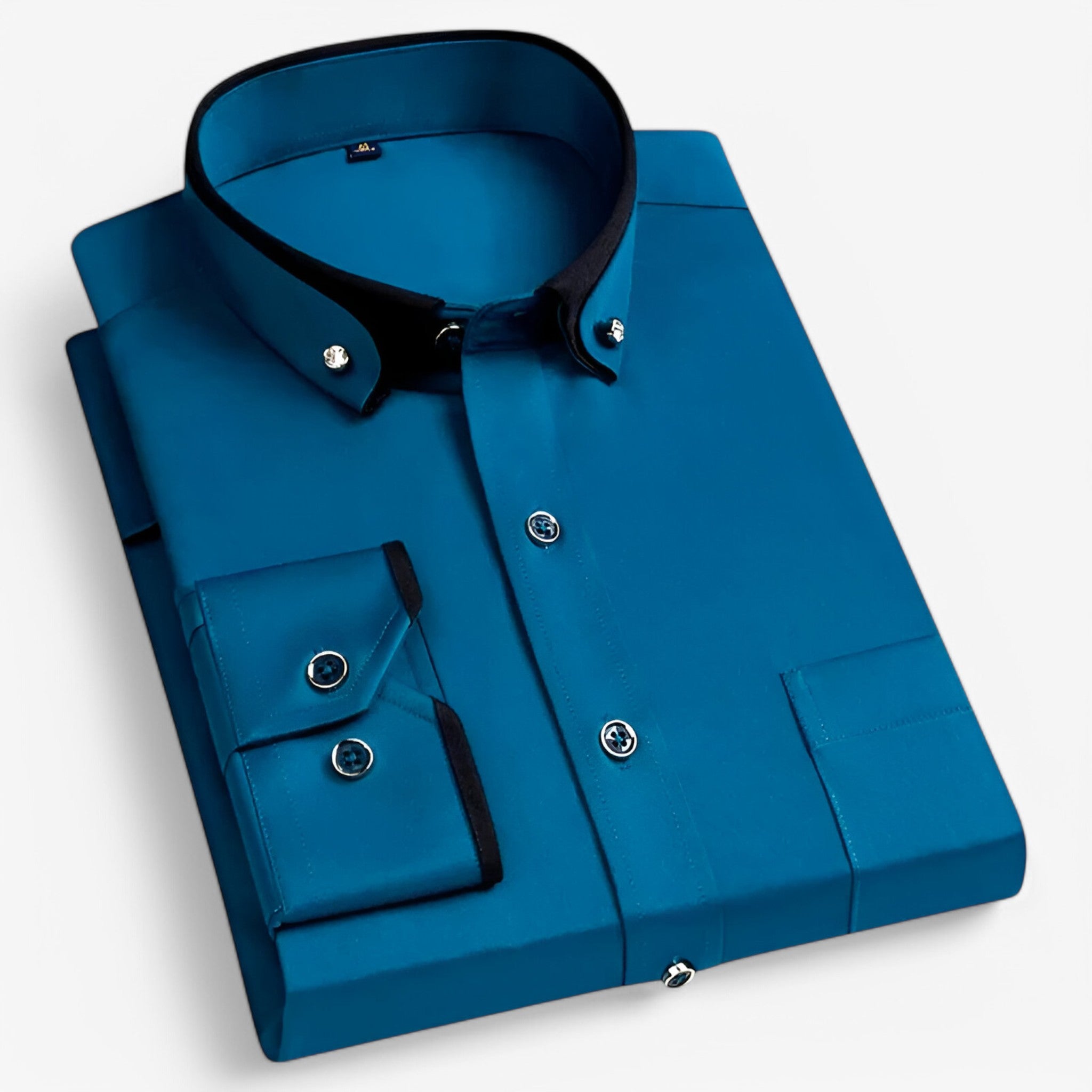 Camicia Uomo Elegante Comfort Fit in Cotone Traspirante per Lavoro e Cerimonie - Turchese - camicia camicia formale confortevole formale men's top clothes Ny Nye Ankomster Udsalg uomo - Concept Palermo
