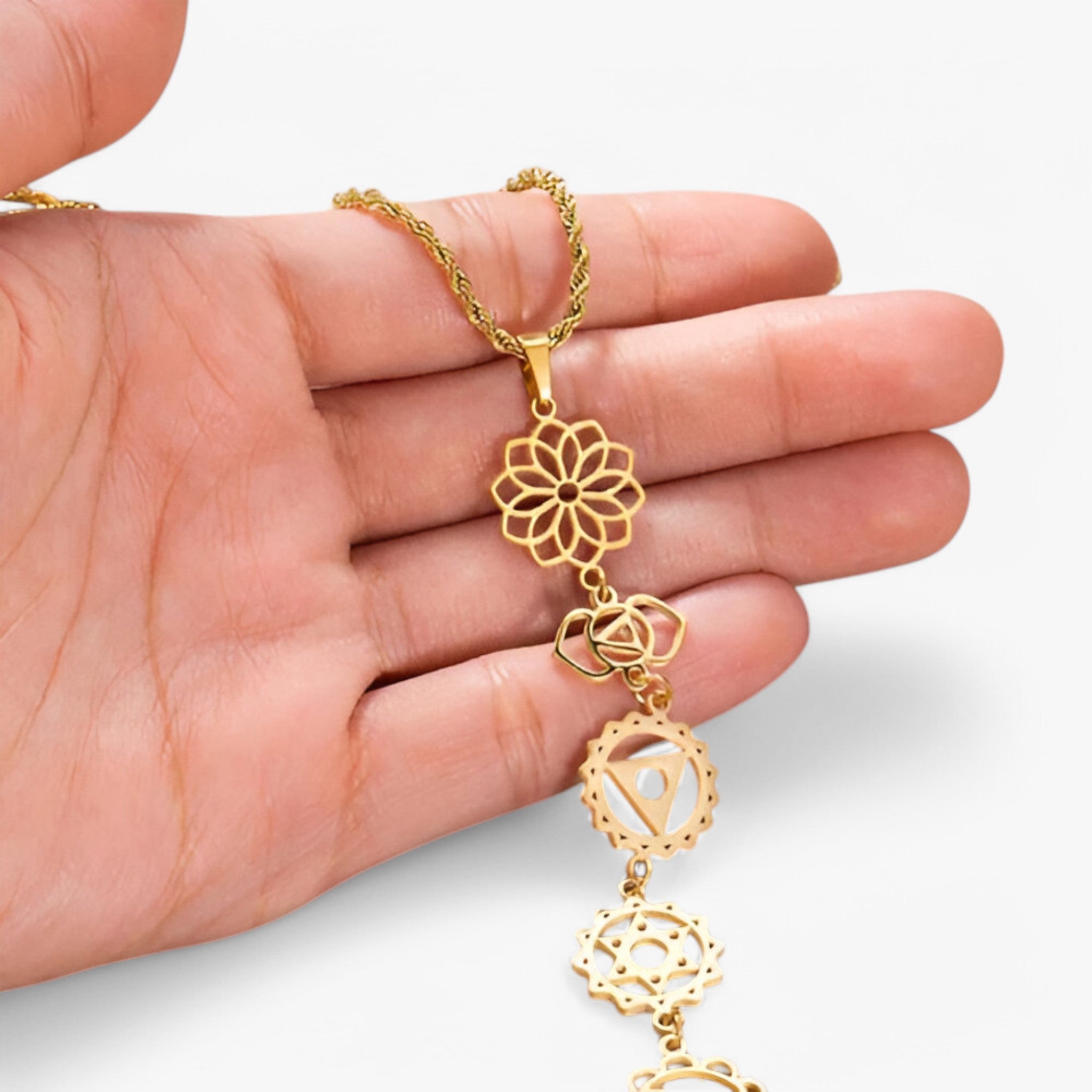 Collana delle Dee dei 7 Chakra Lana Donna - - 7 Chakra all Bali Chakra collana collana chakra donna Handgemacht jewelry Kraft lana Mutter Erde necklace out-of-stock Urkraft - Concept Palermo