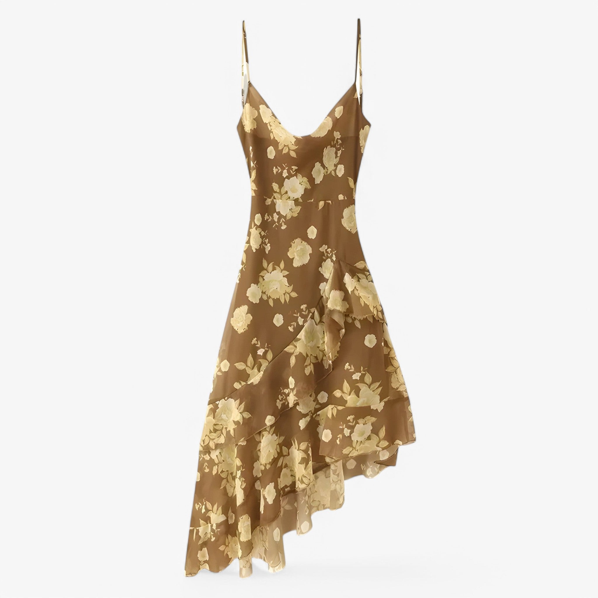 Abito floreale - Stile aereo e fascino moderno Oro Donna - - abito abito floreale aereo donna dresses fascino floreale stile - Concept Palermo
