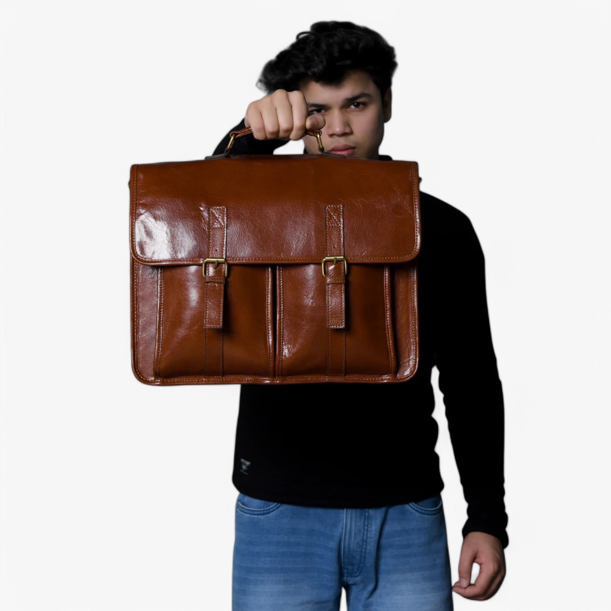 Cartella di lusso in pelle marrone - - accessoires bags cartella cartella pelle pelle tassen - Concept Palermo
