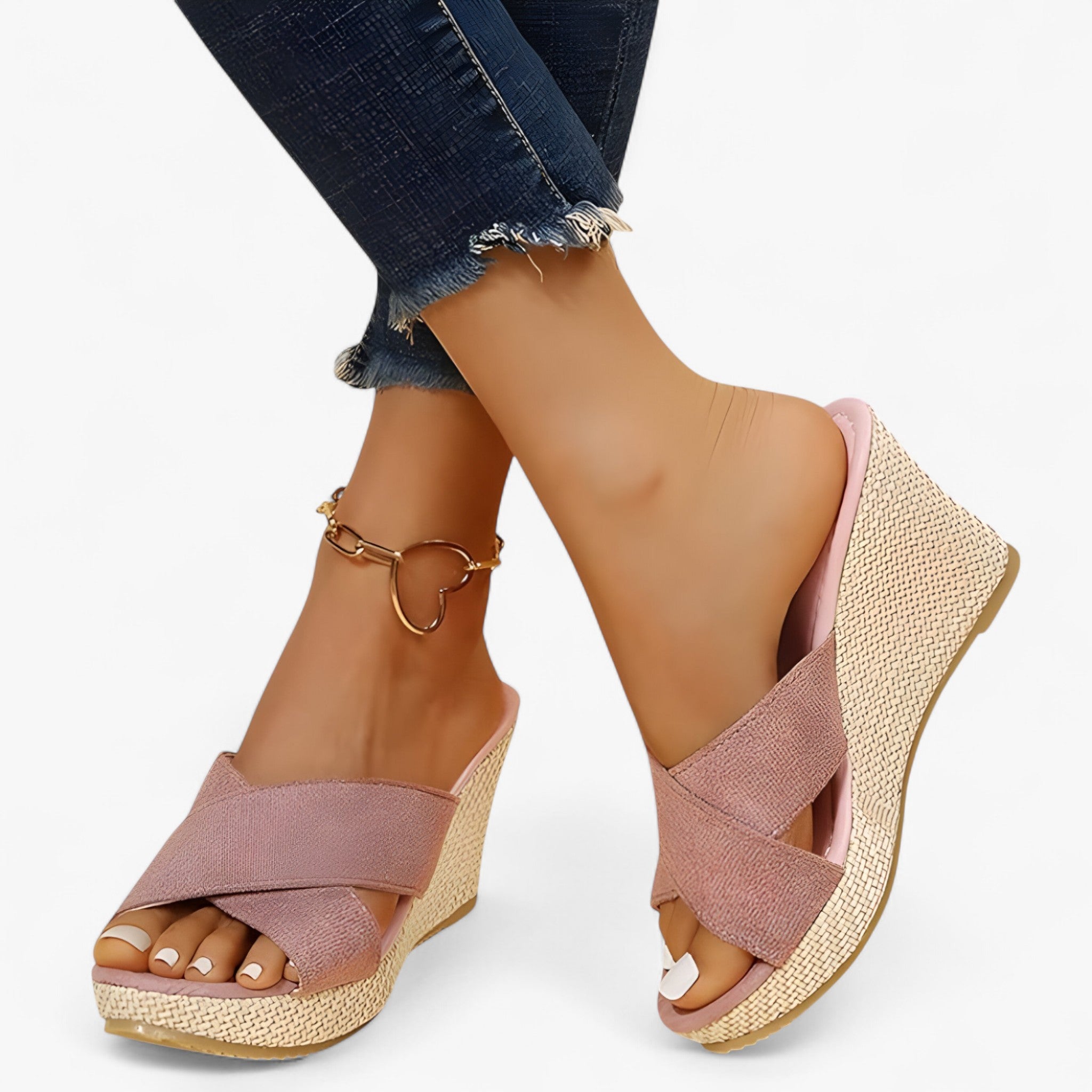 Sandali con suola con tacco spesso versatili Donna