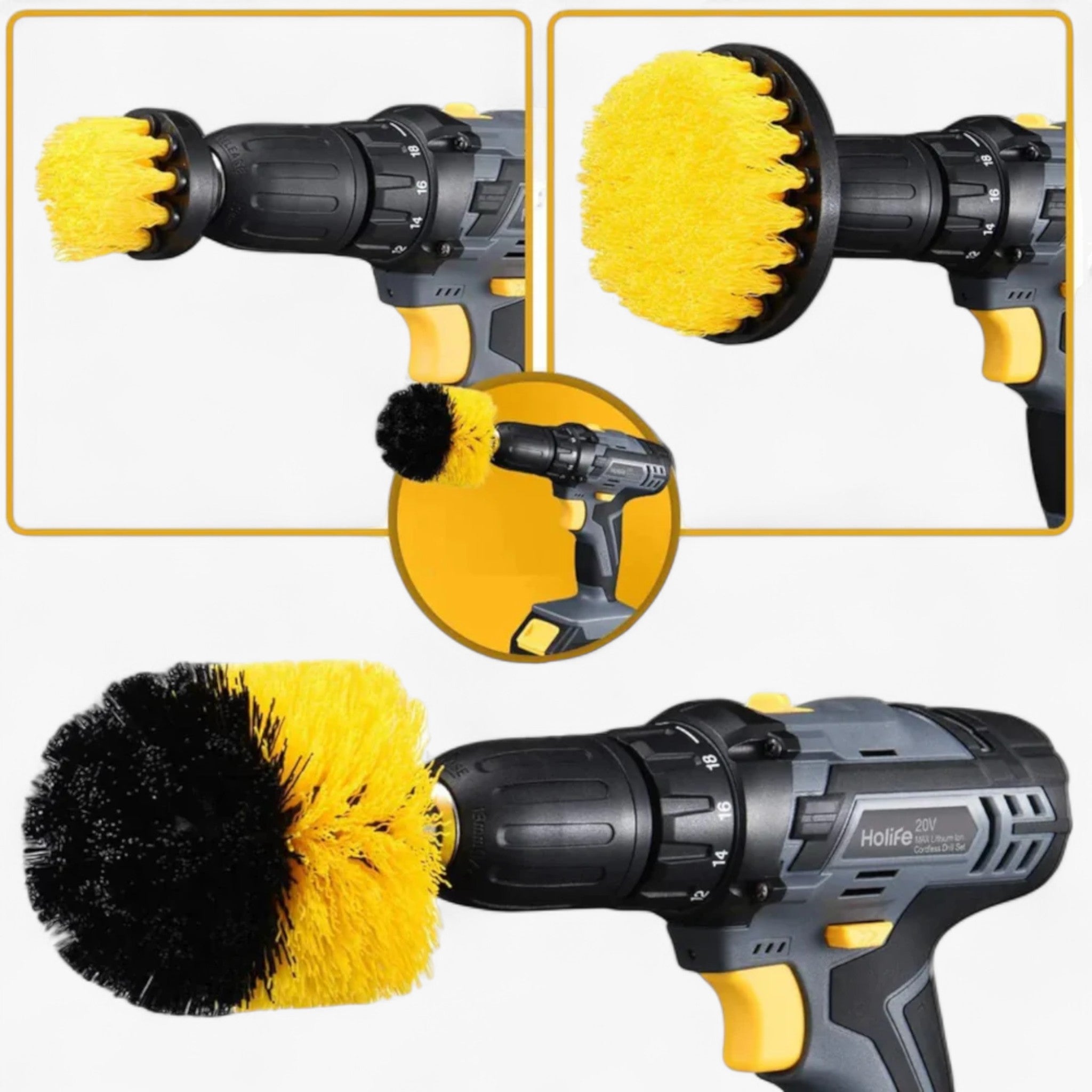 Set di spazzole per trapano potente 3 pezzi - - 3-delig Complete set elektrische kopborstelset Krachtige Boorborstelset new_for_google pezzi potente set di spazzole per trapano potente 3 pezzi - € spazzole spazzole trapano trapano - Concept Palermo