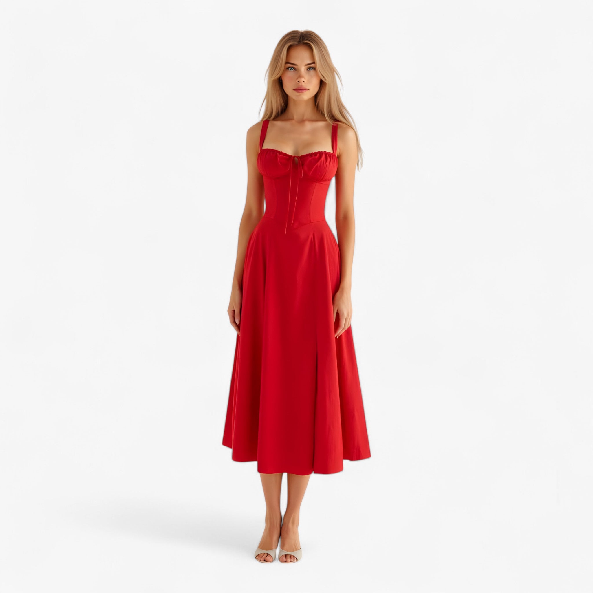 Vestito Donna Viscosa Blu Notte Elegante e Comodo - Rosso - breathable dresses casual dresses donna dresses female dress notte vestito vestito donna viscosa - Concept Palermo
