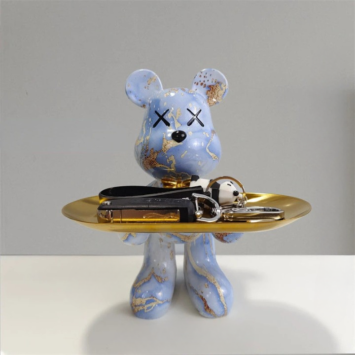 Statua di orso CraftBear con vassoio, decorazione da tavolo in resina per casa o ufficio - - craftbear home home & garden orso Skulptur Statue statua tray vassoio - Concept Palermo