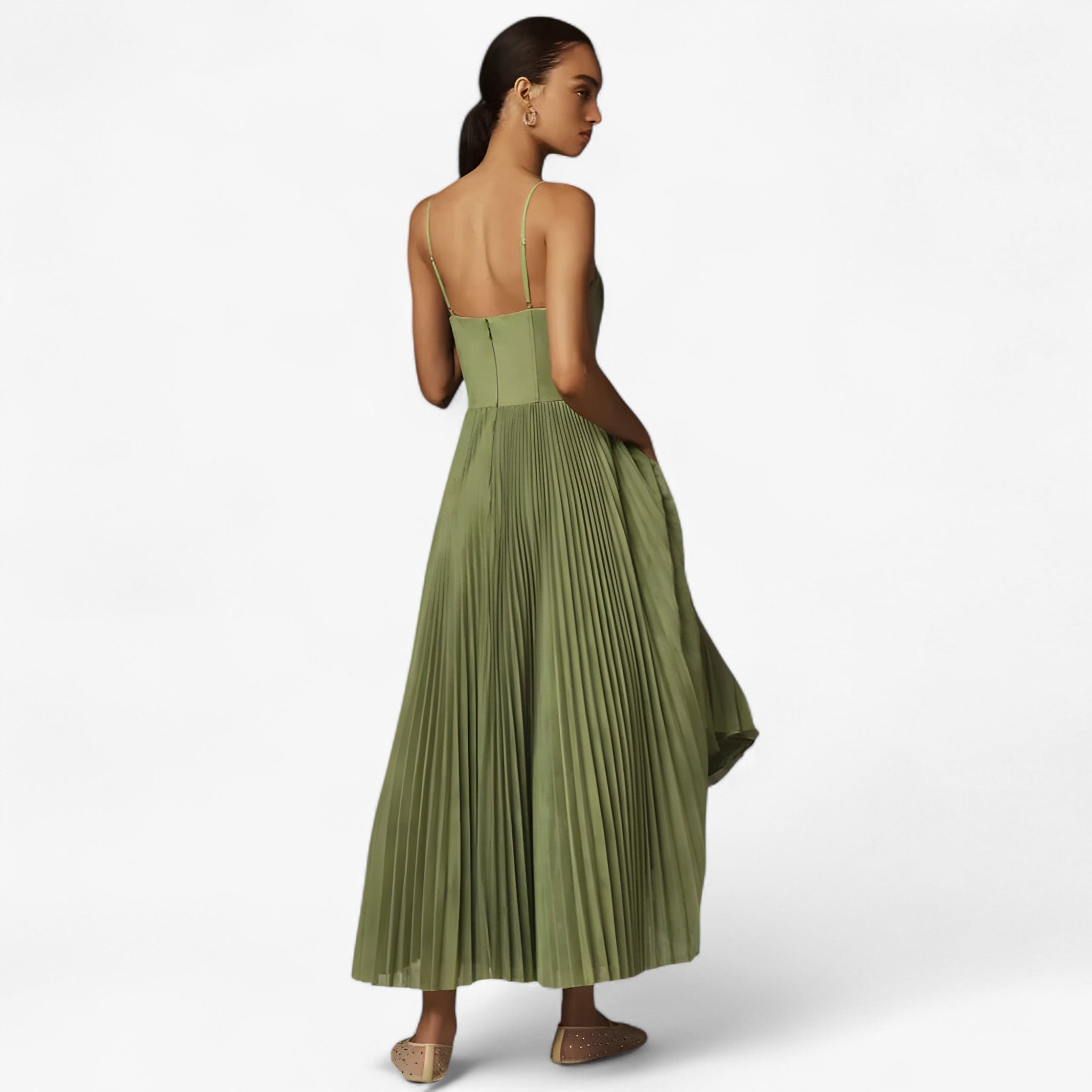 Abito Midi Donna Plissettato Aderente Elegante per Cerimonia o Sera - - abito abito midi aderente donna dresses midi plissettato - Concept Palermo