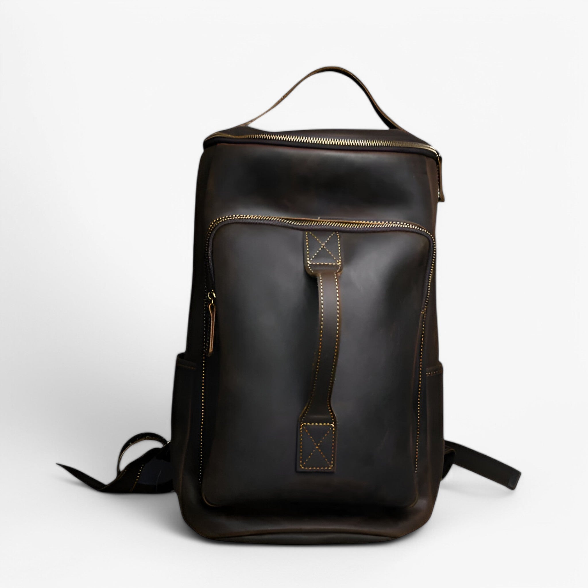 Zaino in Vera Pelle Artigianale da Donna, Elegante e Spazioso, Colore Nero - Marrone vintage - Backpacks bags leather backpacks pelle realizzato zaino zaino realizzato - Concept Palermo