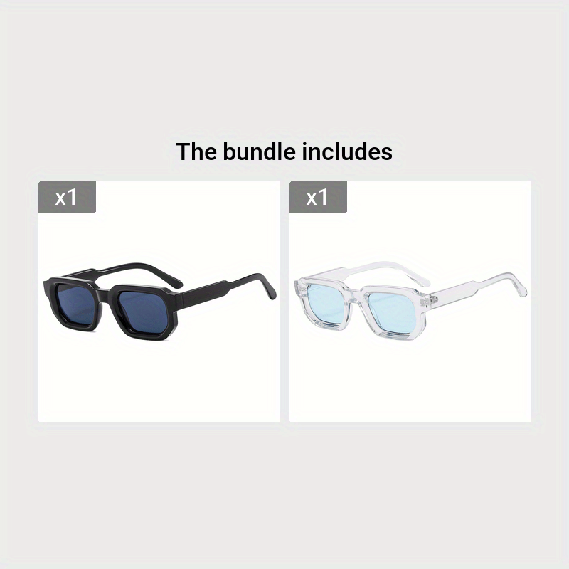 Occhiali da sole retro nuovi con montatura quadrata per uomini Uomo - Montatura nera con lente grigia+Montatura trasparente con lente verde - Fashion Sunglasses montatura nuovi occhiali occhiali sole quadrata retro sole sunglasses - Concept Palermo