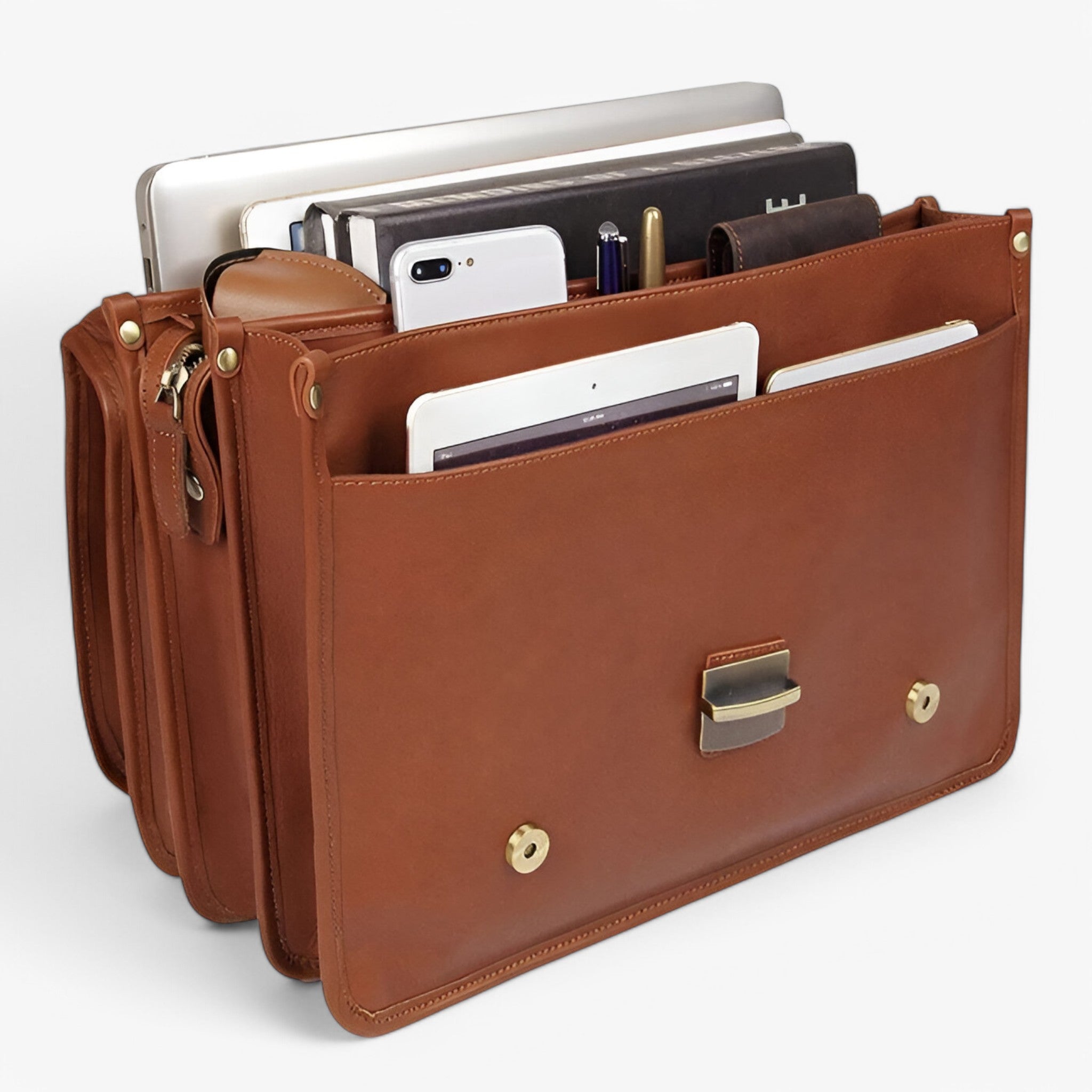 Valigetta Pelle Marrone Elegante - - accessoires bags pelle tassen valigetta valigetta pelle - Concept Palermo