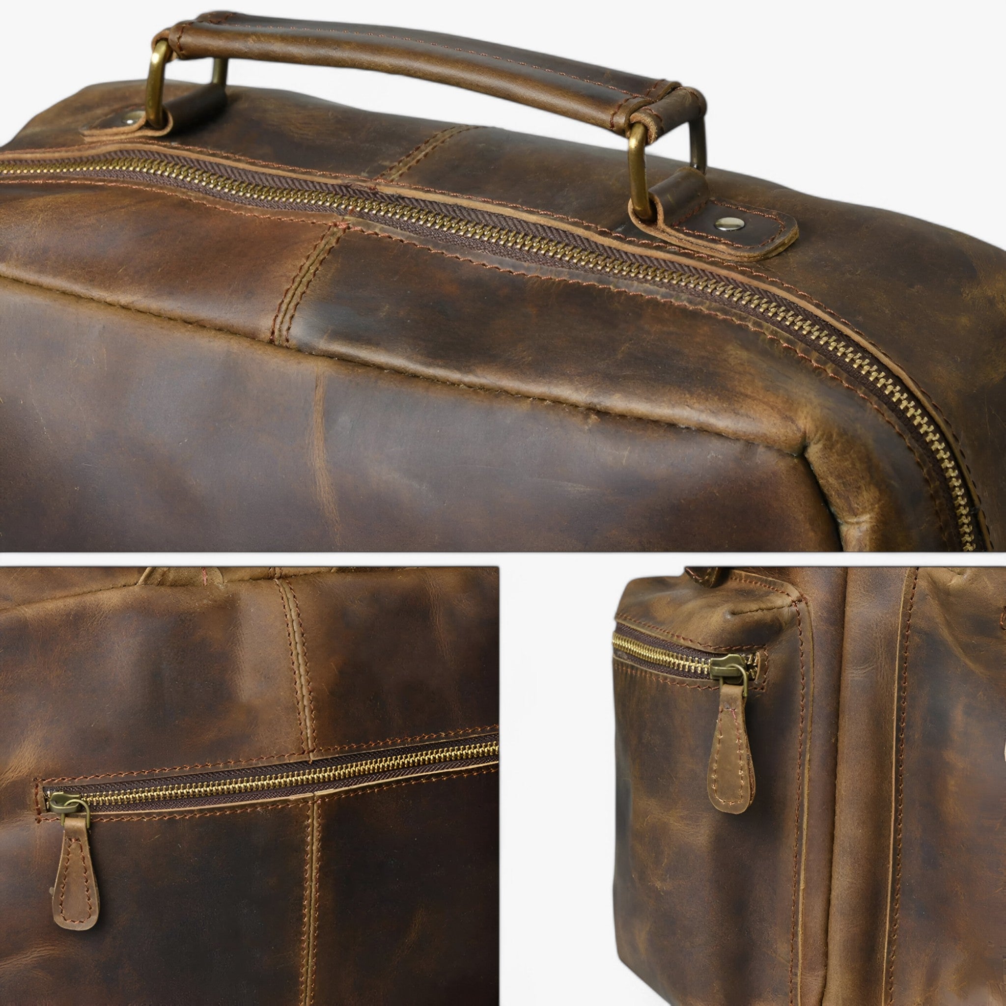 Zaino Uomo/Donna in Vera Pelle di Bufalo Marrone Vintage Grande per Viaggio e Lavoro - - bags bufalo pelle resistente spo-default spo-disabled spo-notify-me-disabled viaggio zaino zaino pelle - Concept Palermo