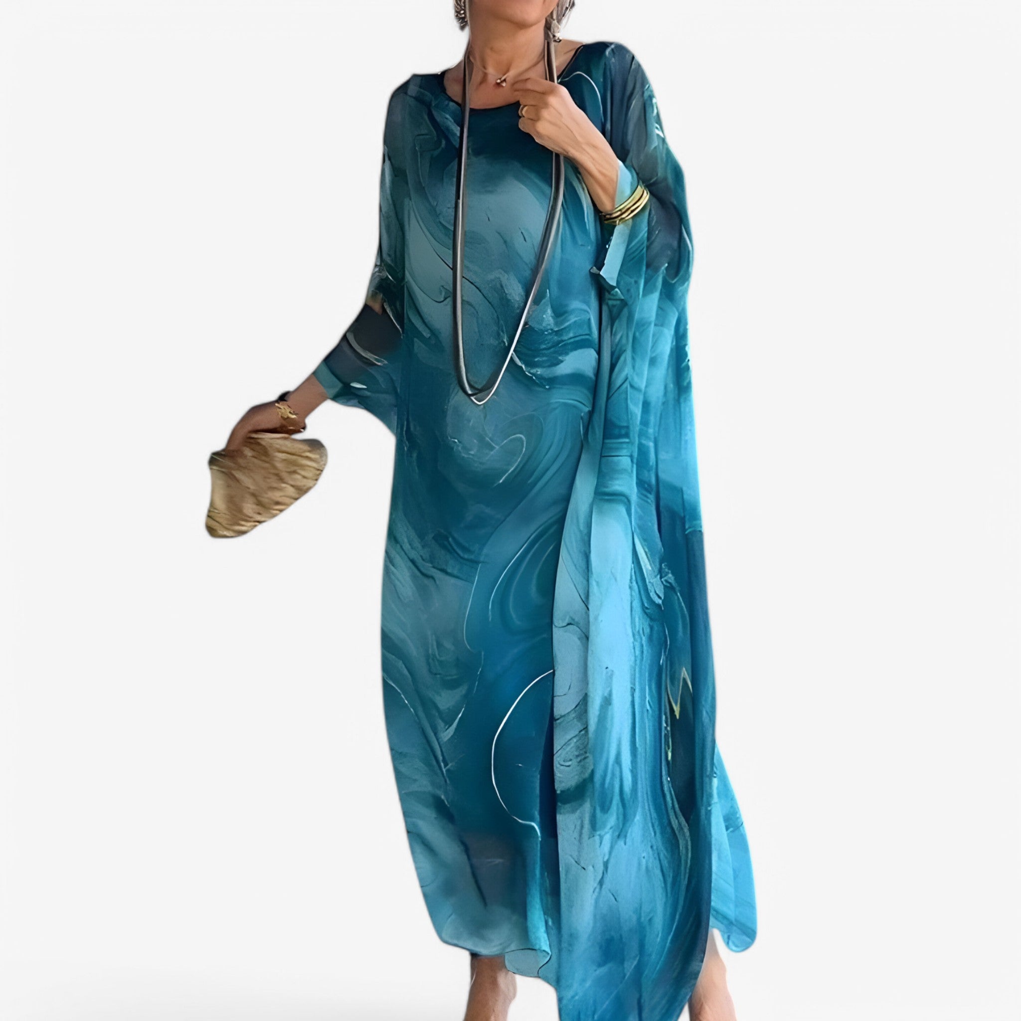 Maxi Abito Donna Effetto Marmo Elegante - Vestito Lungo Estivo Unico - - abito abito marmo donna dresses marmo new - Concept Palermo