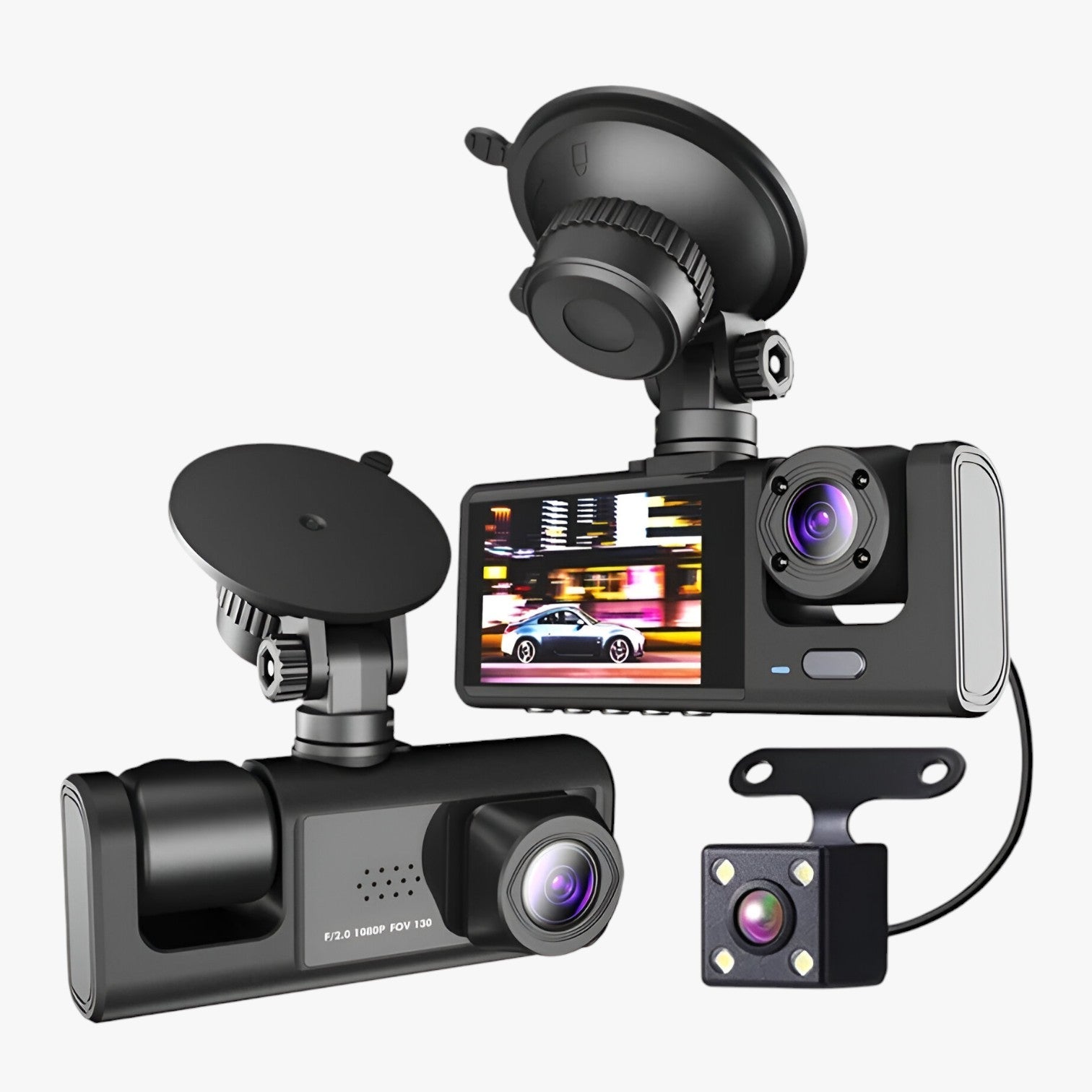 Dashcam per auto a 3 canali - Sempre immagini chiare, giorno e notte - - auto camera canali chiare dashcam dashcam auto gadget gadgets giorno immagini - Concept Palermo