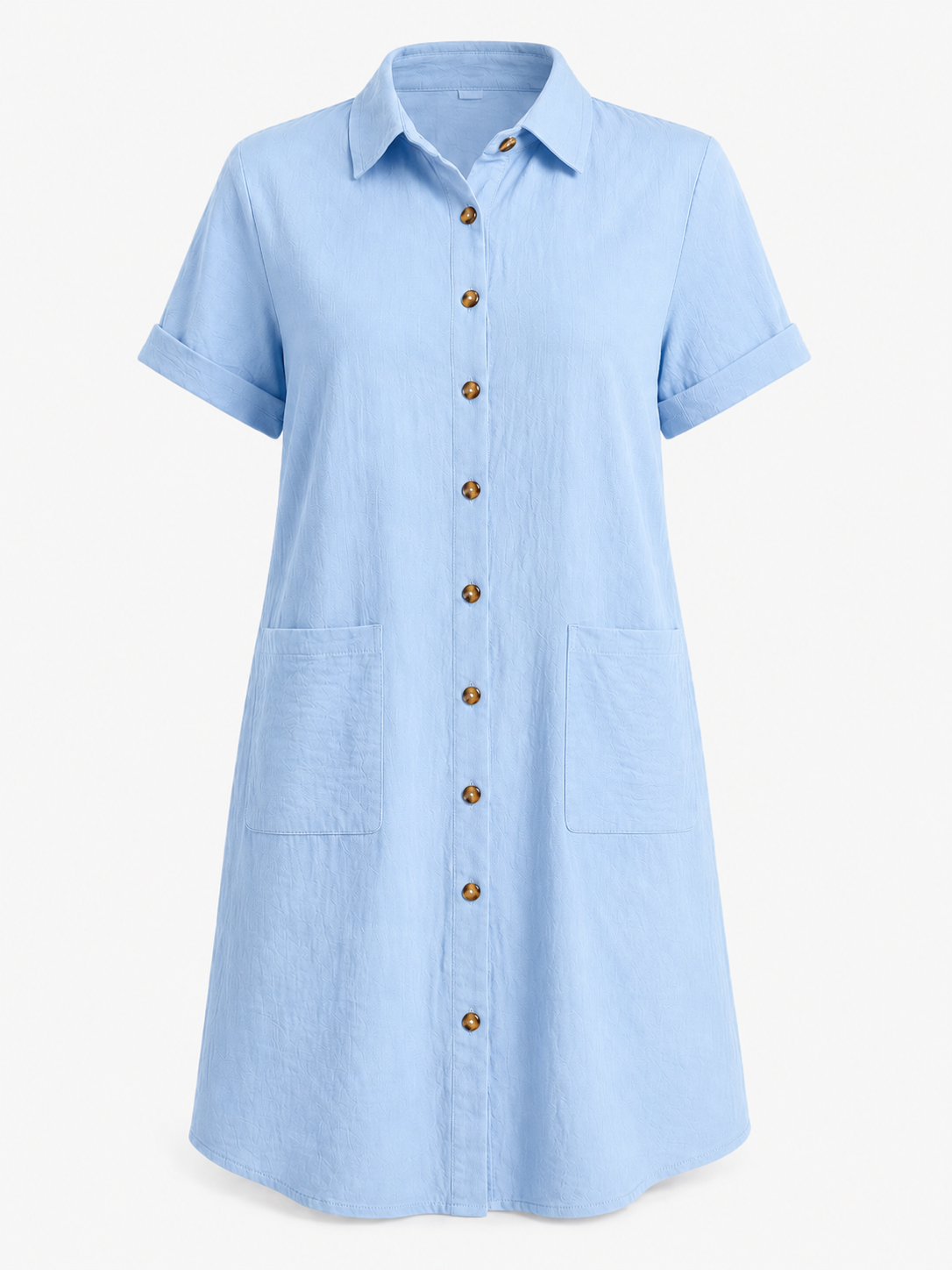Abito Camicia Estivo da Donna – Leggero, Ideale per Spiaggia e Tempo Libero - Azzurro - cotone donna dresses estivo leggero MEGA vestito vestito estivo - Concept Palermo