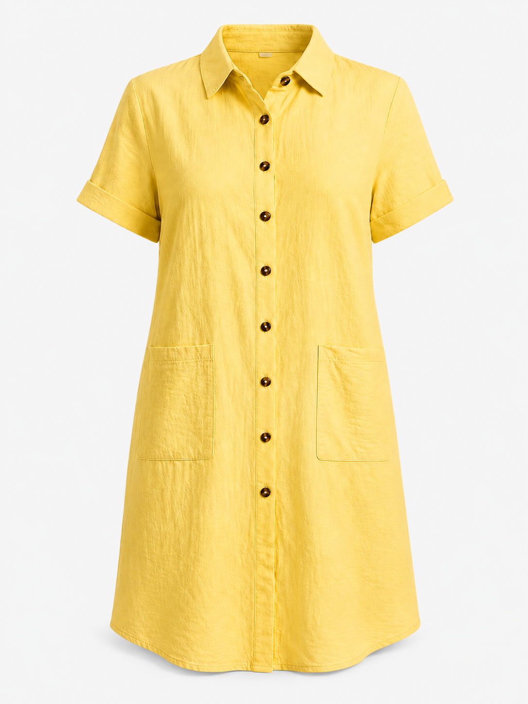 Abito Camicia Estivo da Donna – Leggero, Ideale per Spiaggia e Tempo Libero - Giallo - cotone donna dresses estivo leggero MEGA vestito vestito estivo - Concept Palermo