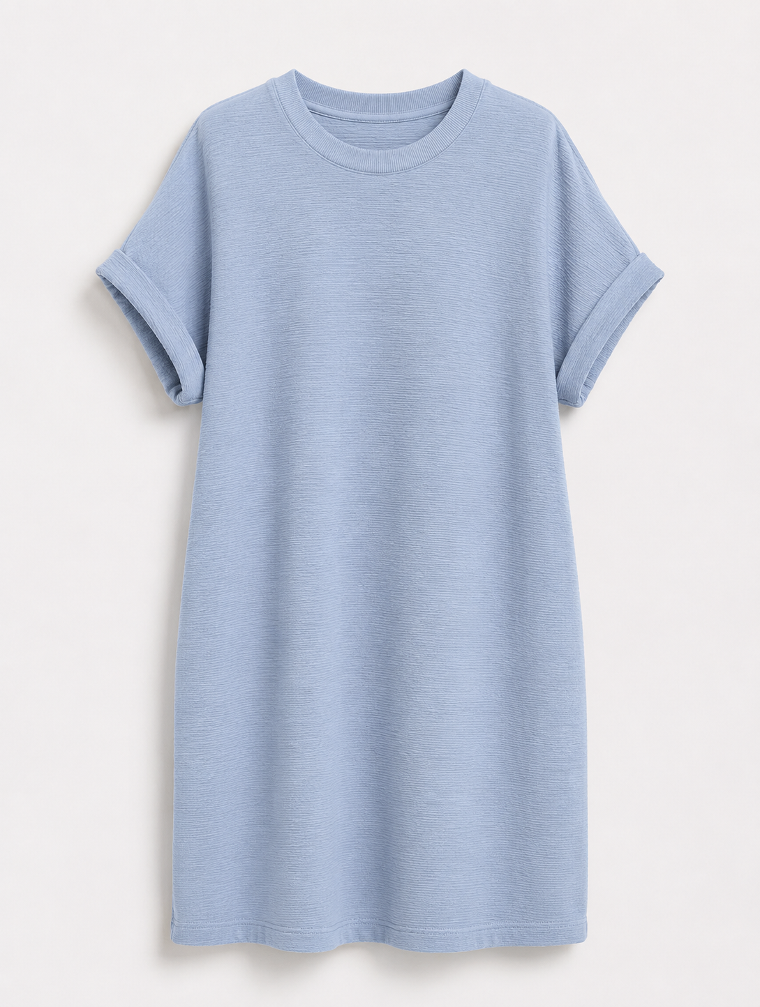 Abito Donna Casual in Poliestere con Tasche, Girocollo e Maniche Corte - Blu chiaro - abbigliamento donna abito abito con tasche abito donna abito elegante abito versatile collo design confortevole donna dresses fashion 2025 look casual maniche corte robe chic rotondo stile raffinato tasche - Concept Palermo