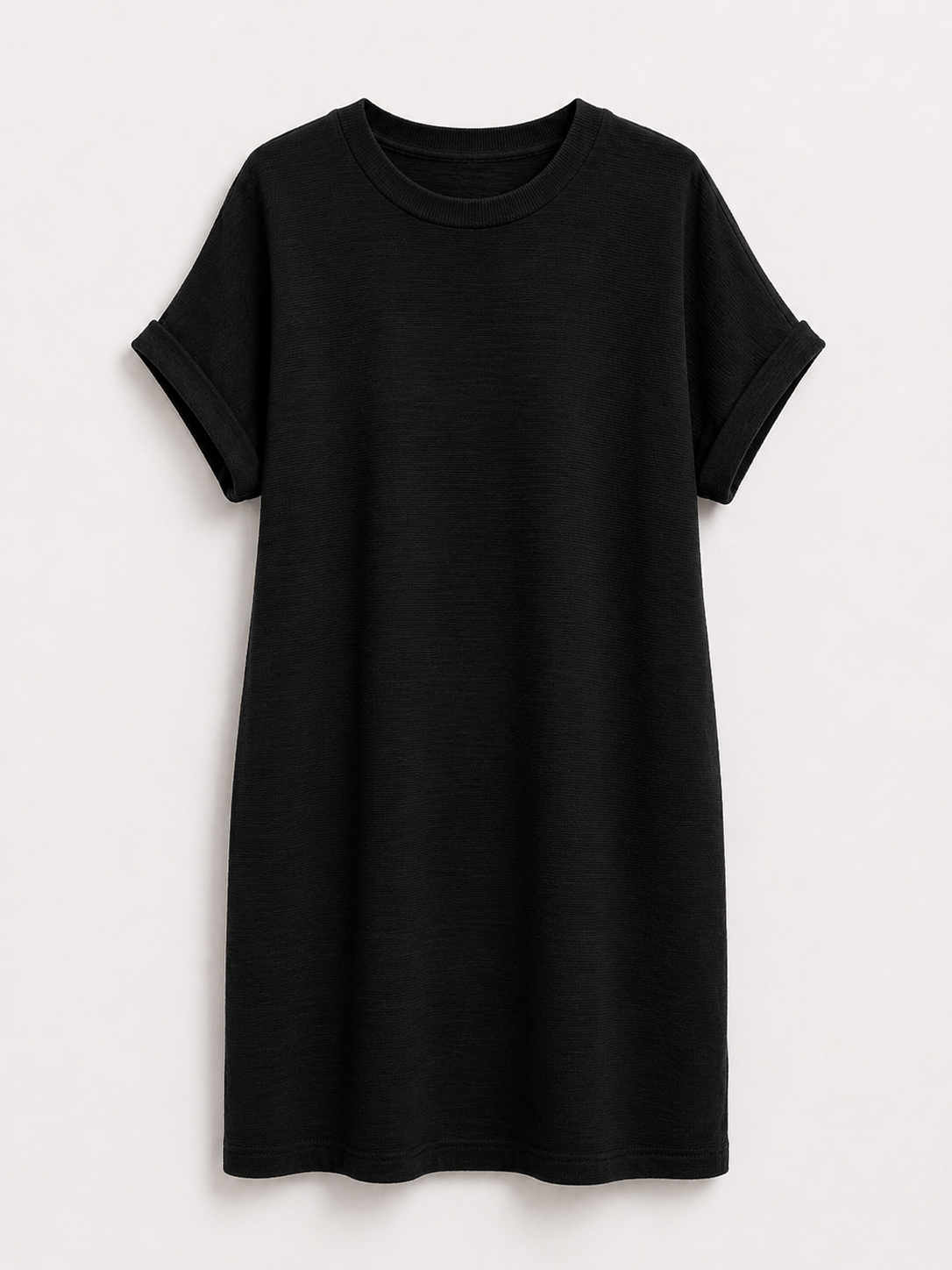 Abito Donna Casual in Poliestere con Tasche, Girocollo e Maniche Corte - Nero - abbigliamento donna abito abito con tasche abito donna abito elegante abito versatile collo design confortevole donna dresses fashion 2025 look casual maniche corte robe chic rotondo stile raffinato tasche - Concept Palermo