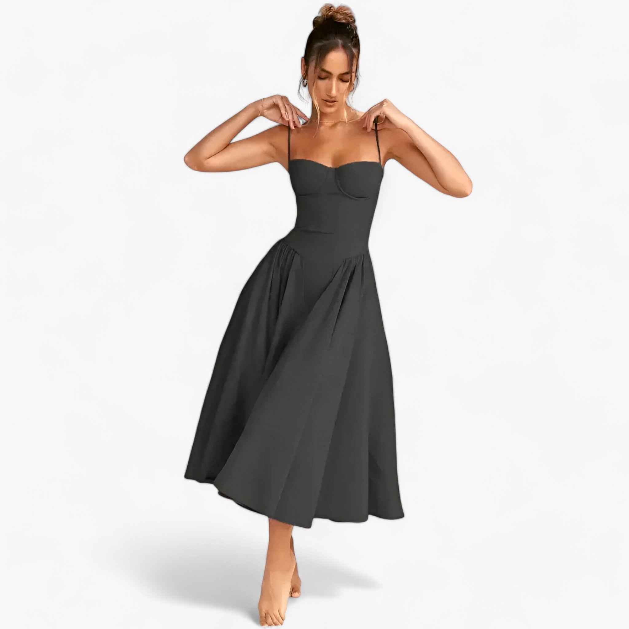 Abito Donna Midi Senza Maniche - - abiti da donna abito abito corsetto abito donna abito formale abito informale abito lunghezza midi abito midi elegante abito per occasioni abito senza maniche donna look sofisticato maniche midi vestito elegante donna vestito versatile - Concept Palermo