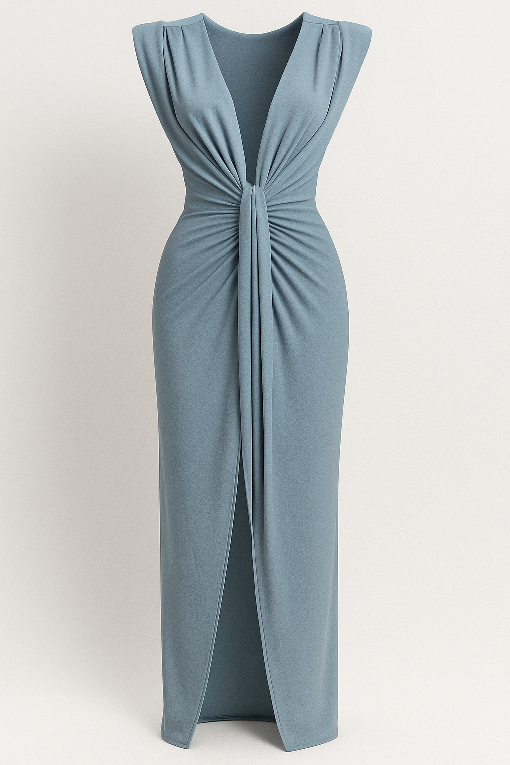 Abito da Donna Elegante Nero con Spacco Laterale in Raso - Vestito Lungo da Sera - Blu stoffa Taglia unica - abiti da sera abito abito da donna abito donna abito elegante abito taglia unica donna look cool moda donna spacco stile sofisticato vestito con spacco vestito elastico vestito in seta vestito per serata - Concept Palermo