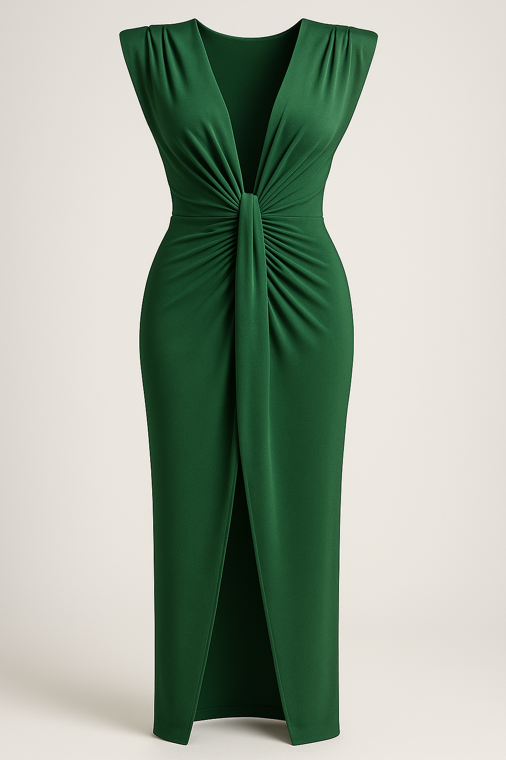 Abito da Donna Elegante Nero con Spacco Laterale in Raso - Vestito Lungo da Sera - Verde scuro Taglia unica - abiti da sera abito abito da donna abito donna abito elegante abito taglia unica donna look cool moda donna spacco stile sofisticato vestito con spacco vestito elastico vestito in seta vestito per serata - Concept Palermo