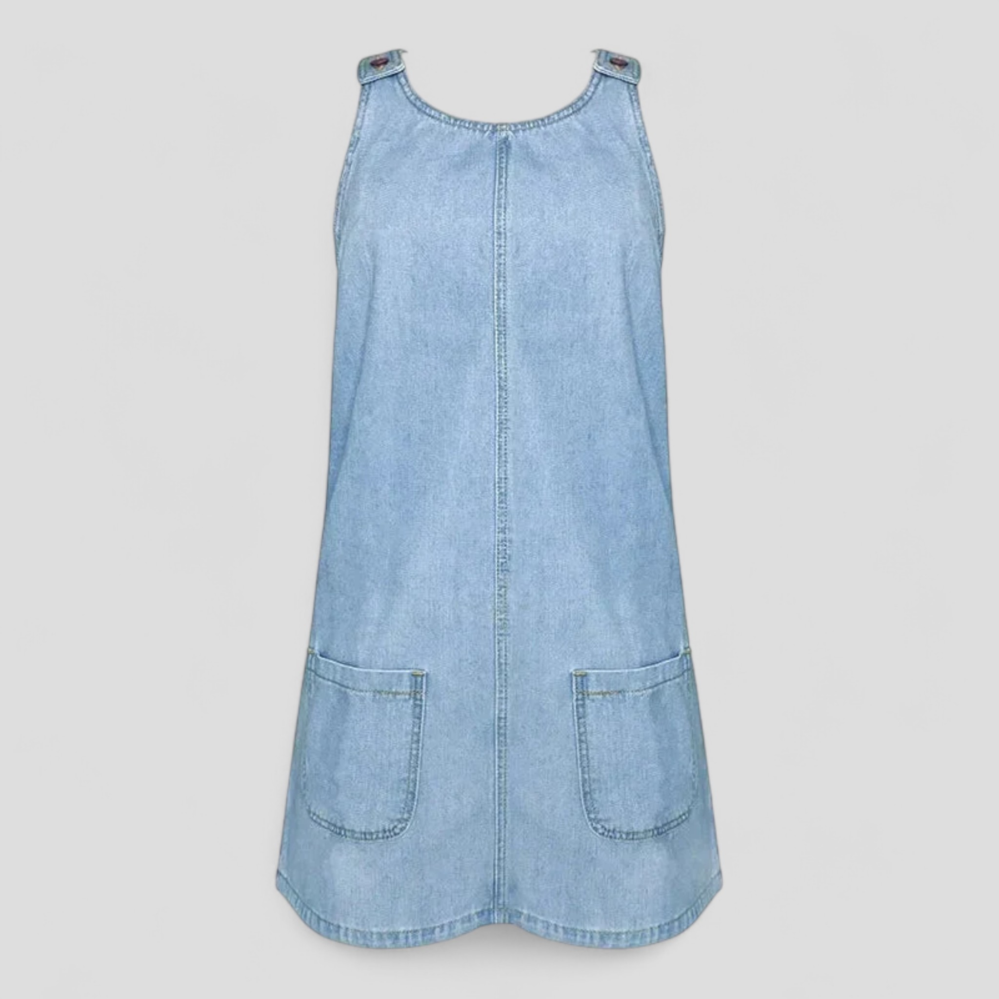 Abito Estivo Donna in Denim Leggero - - abito abito estivo abito leggero abito senza maniche denim donna dresses estivo fashion estivo leggero moda femminile tacche pratiche vestito versatile - Concept Palermo