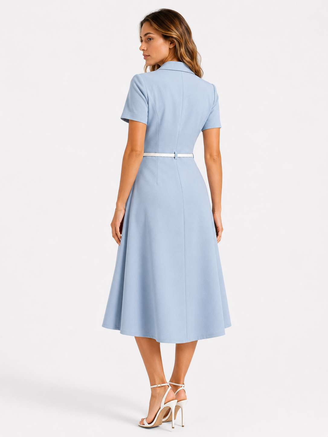Abito Midi Elegante Donna con Cintura, Vestito Casual Estivo per Feste e Cerimonie - - abbigliamento di alta qualità abito abito artigianale abito elegante abito midi abito unico cintura donna dresses fashion primavera estate midi moda femminile rochie midi stile raffinato vestito con cintura vestito da cerimonia - Concept Palermo