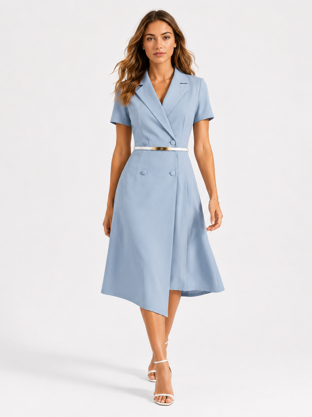Abito Midi Elegante Donna con Cintura, Vestito Casual Estivo per Feste e Cerimonie - - abbigliamento di alta qualità abito abito artigianale abito elegante abito midi abito unico cintura donna dresses fashion primavera estate midi moda femminile rochie midi stile raffinato vestito con cintura vestito da cerimonia - Concept Palermo