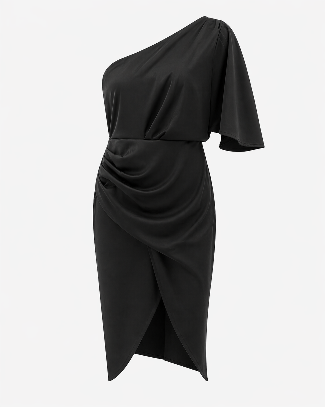 Abito Elegante Donna Monospalla in Raso Nero con Spacco, Taglie S-XL - Nero - +5 abito abito monospalla donna dresses elegant dresses elegant_dresses-ai GOOD monospalla OLD raso spacco Summer/Dresses trendy dress women's dress - Concept Palermo