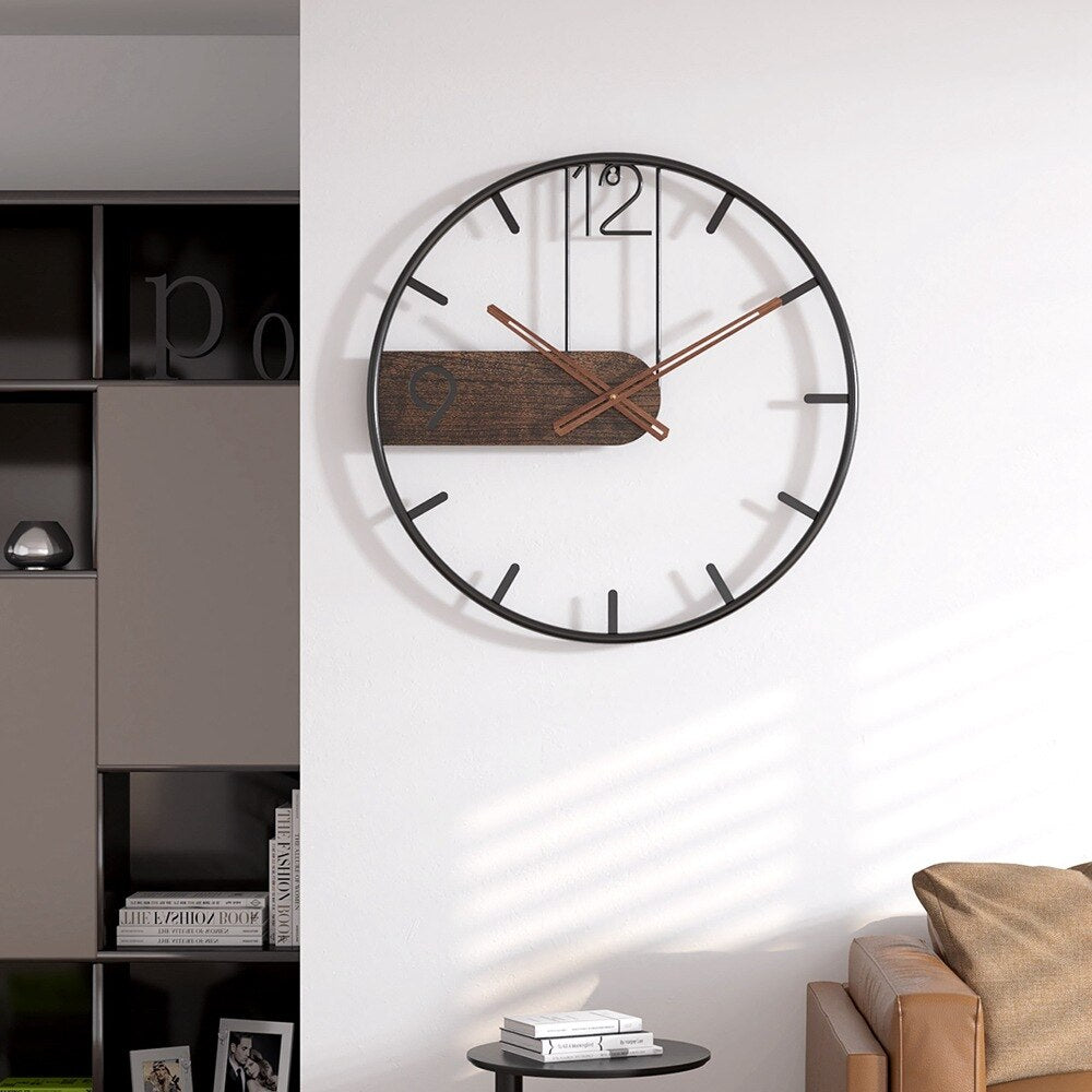 Acciaio e noce | Orologio dal design elegante – Valorizza il tuo spazio con un raffinato mix di materiali - - accessori interni acciaio acciaio noce arredamento moderno decorazione casa elegante design design scandinavo materiali noce orologio orologio acciaio e legno orologio da parete orologio de parete orologio design moderno orologio minimalista orologio noce raffinato - Concept Palermo