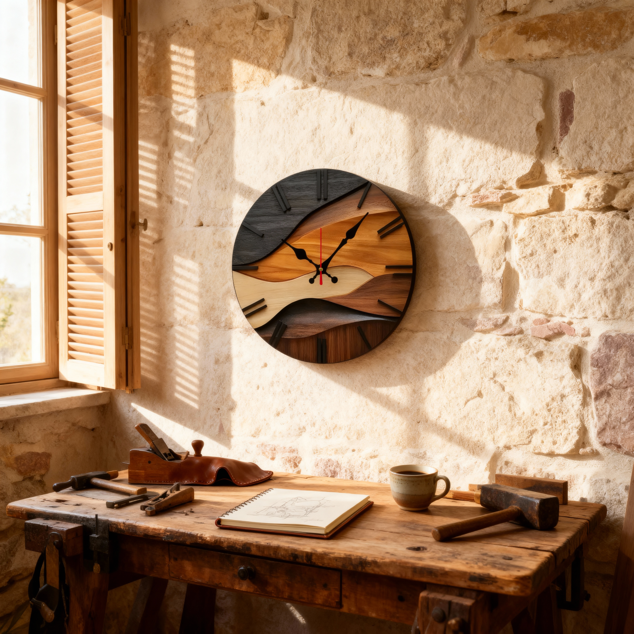 Orologio da Parete in Legno Design Moderno Taglio Grande per Soggiorno/Cucina - - accessoires de maison bois cross-from-marche-lino-15721451651421 design moderne décor de salon décoration intérieure horloge horloge décorative horloge en bois horloge murale horloge ronde horloge silencieuse horloges murales murale New-google style nordique - Concept Palermo