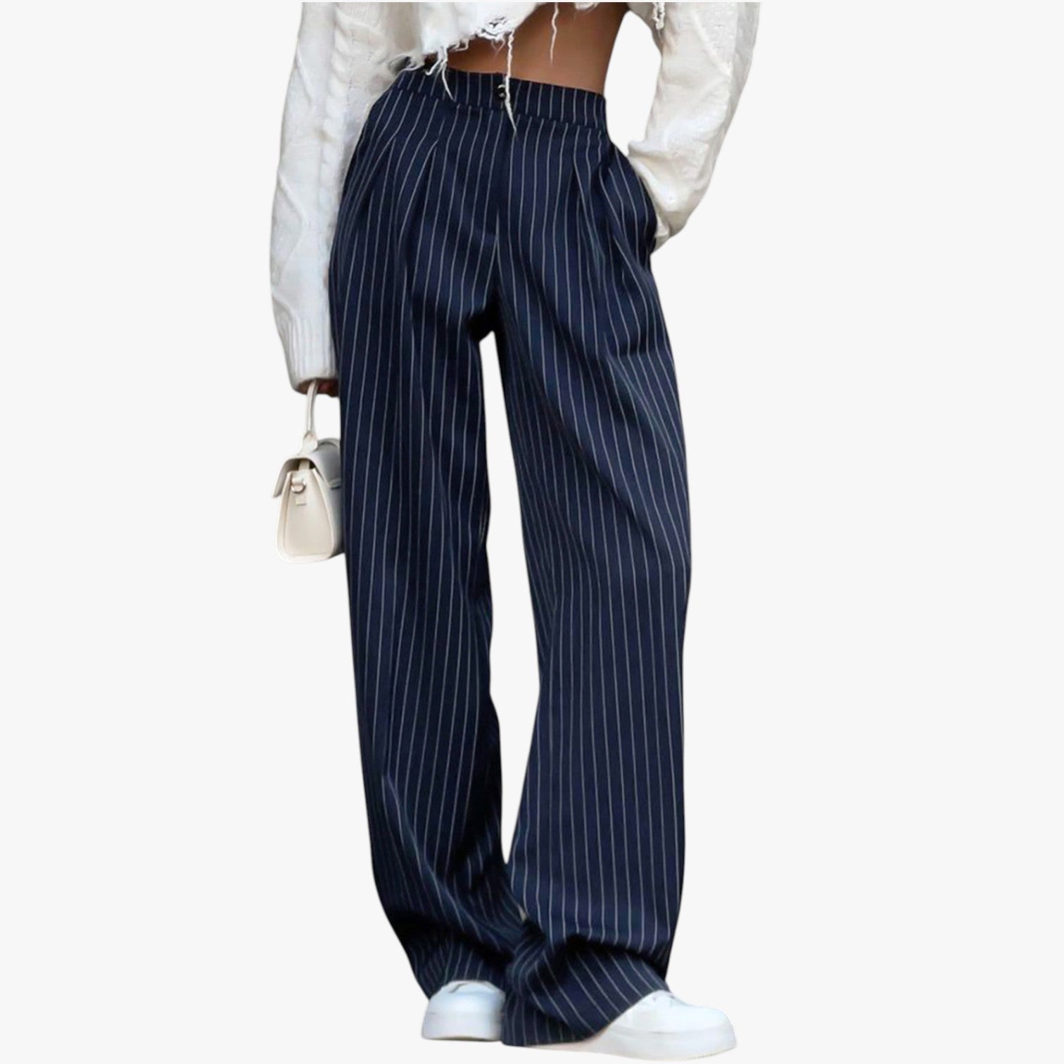 Pantaloni a gamba larga con pieghe e righe - - clothing gamba larga long pants pantaloni pantaloni gamba pants pants for women pieghe regular regular fit righe women women pants woven fabric - Concept Palermo