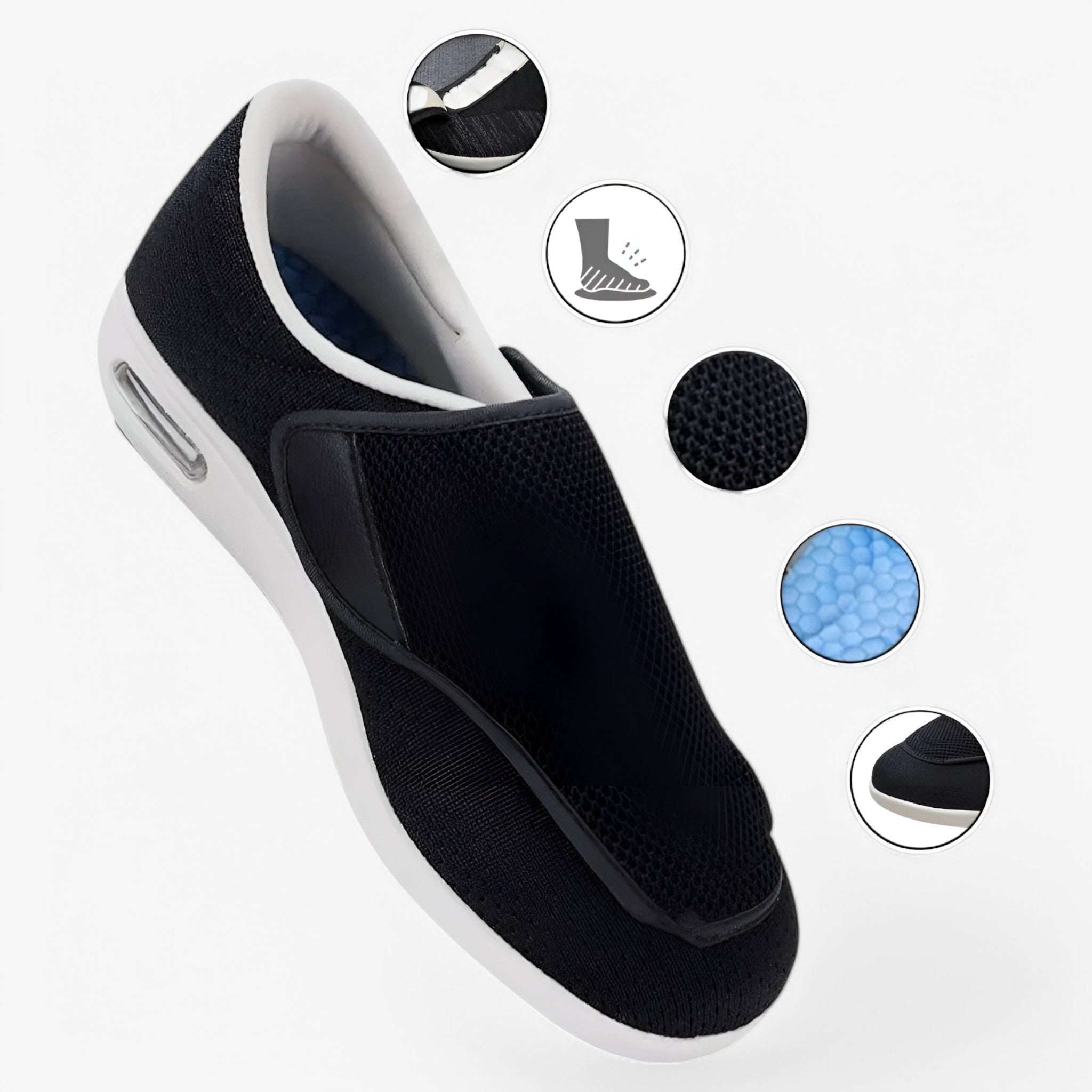 Scarpe Uomo Nere Traspiranti Ammortizzate: Leggere, Comode per Camminata e Tempo Libero - - ammortizzate comfort leggere scarpe scarpe comfort schoenen shoes uomo - Concept Palermo