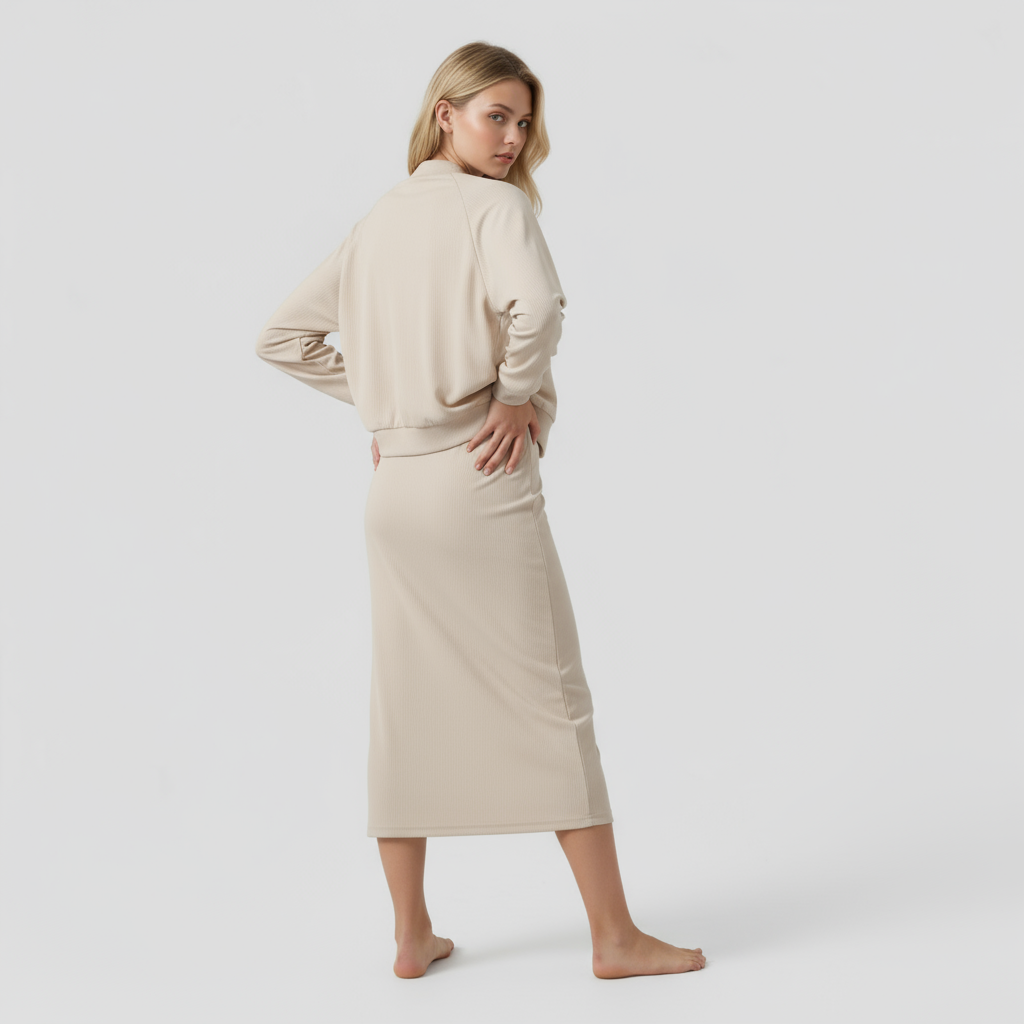 Abito Midi con Cardigan Abbinato Donna - - abbigliamento casual abbinato abito abito midi abito versatile cardigan cardigan elegante donna midi moda femminile outfit formale outfit sets stile comodo tessuto di alta qualità - Concept Palermo