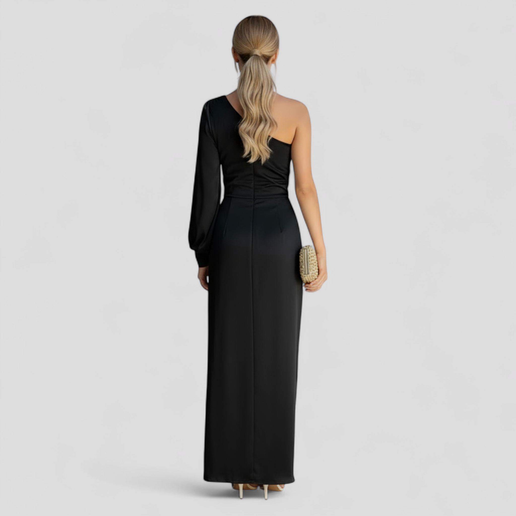 Abito Midi Donna con Spallina Unica - - abiti da donna abiti moda abiti per cerimonie abiti per eventi abito abito chic abito midi abito midi eleganti abito spallina unica donna dress elegant eleganza senza tempo midi robie di eleganza spallina unica vestito formale - Concept Palermo